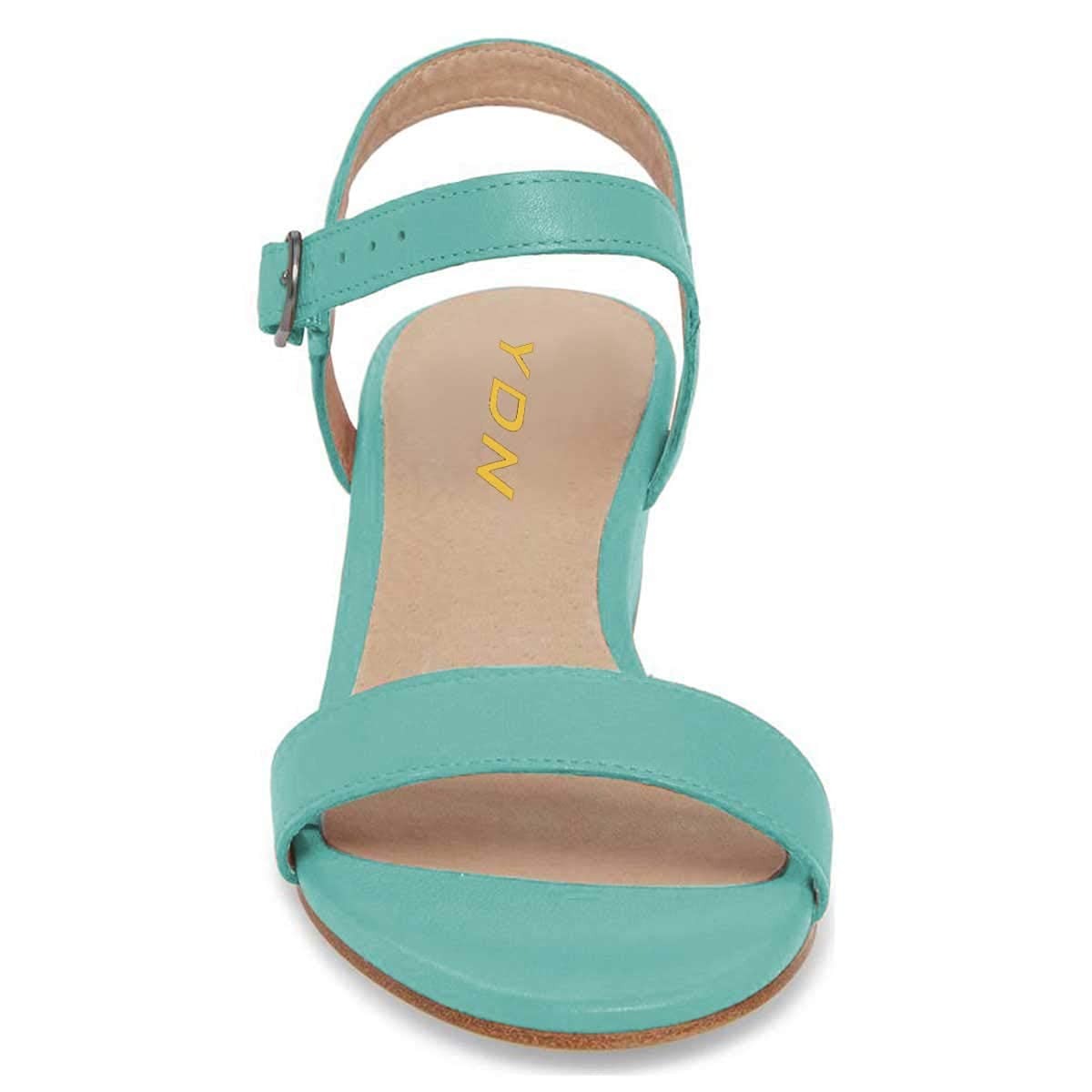 YDN Women's Open Toe Ankle Strap Chunky Block Heel Sandals - Comfortable Low Heel Dress Shoes for Summer, Beach, Wedding & Casual Outfits