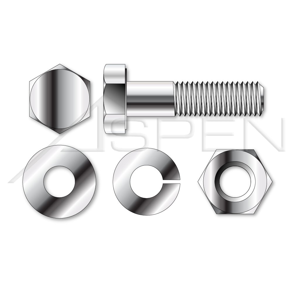 (100pcs) 5/16-18 X 4-1/2 Inch Stainless Steel 18-8 Hex Cap Screws with Matching Nuts, Lock & Flat Washers - Heavy Duty Fastener Kit for Furniture, Machinery & DIY Projects - Free USA Shipping