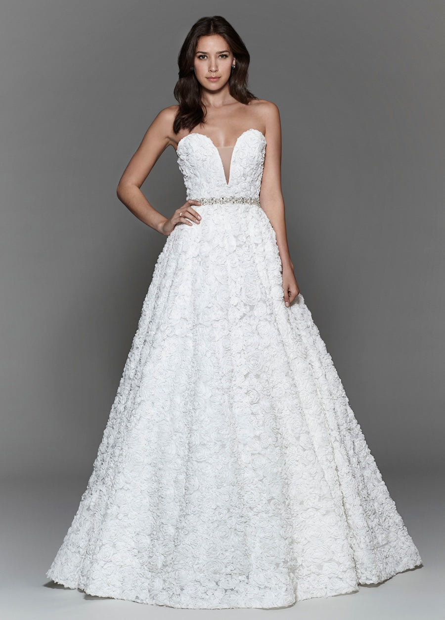 Tara Keely 2709 Elegant Wedding Gown - A-Line Lace Bridal Dress with Beading for Bride, Perfect for Church Ceremony & Beach Weddings