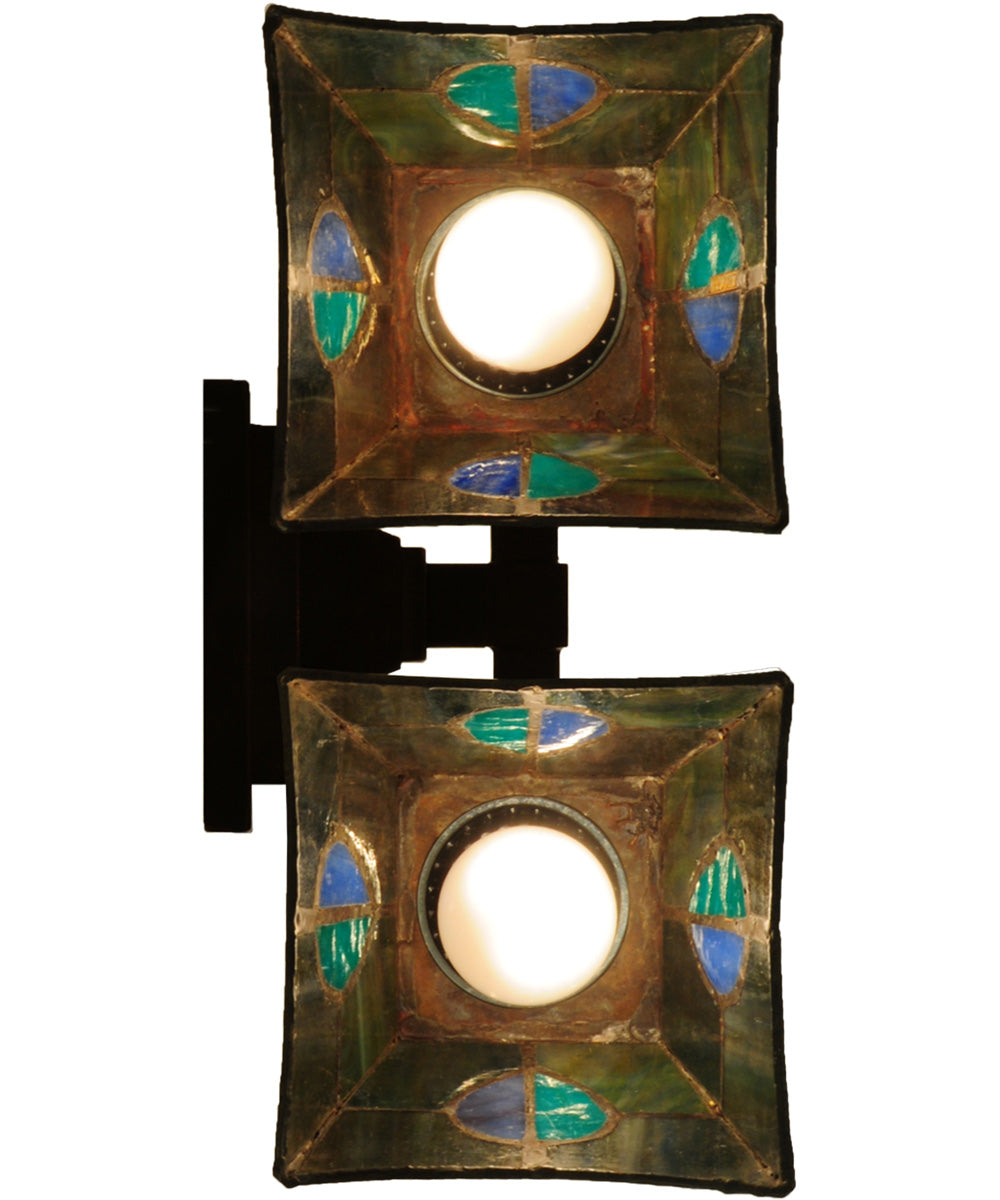 12W 2-Light Mission Style Wall Sconce - Vintage Industrial Lighting Fixture for Bedroom, Living Room, or Hallway