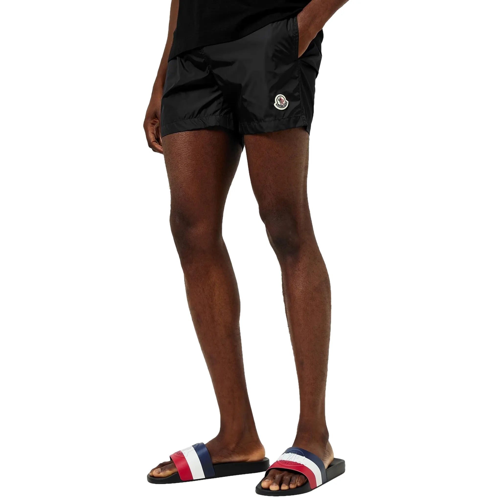 Moncler Basile Black Sliders - Premium Men's Slide Sandals for Summer Comfort & Style - Perfect for Beach, Pool, and Casual Outings