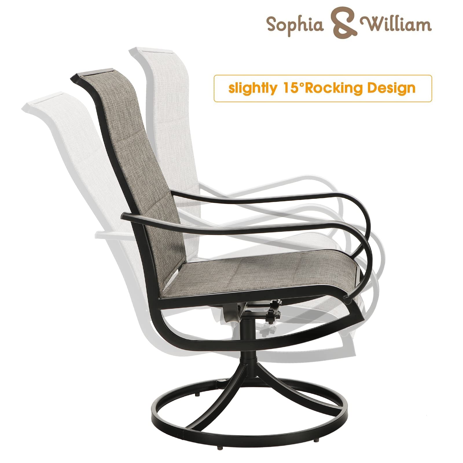 **Sophia & William 8-Piece Swivel Patio Dining Set - Quick-Dry Textilene Chairs, 300lb Capacity - Weather-Resistant Outdoor Furniture for Lawn, Garden, Pool & Backyard | Perfect for BBQs, Parties & Relaxing**