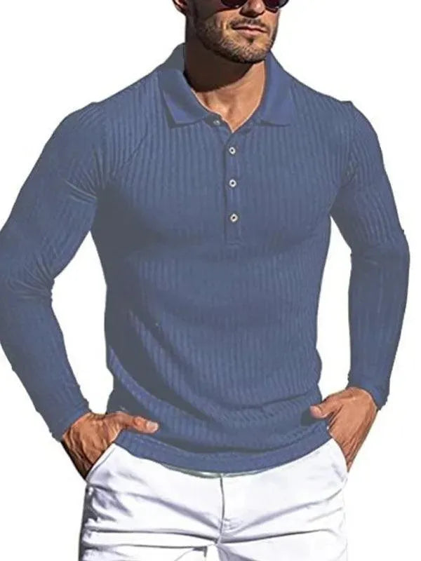 Stylish Knitted Men's Polo Shirt - Breathable Casual Short Sleeve Top for Summer | Perfect for Office, Golf & Weekend Outings