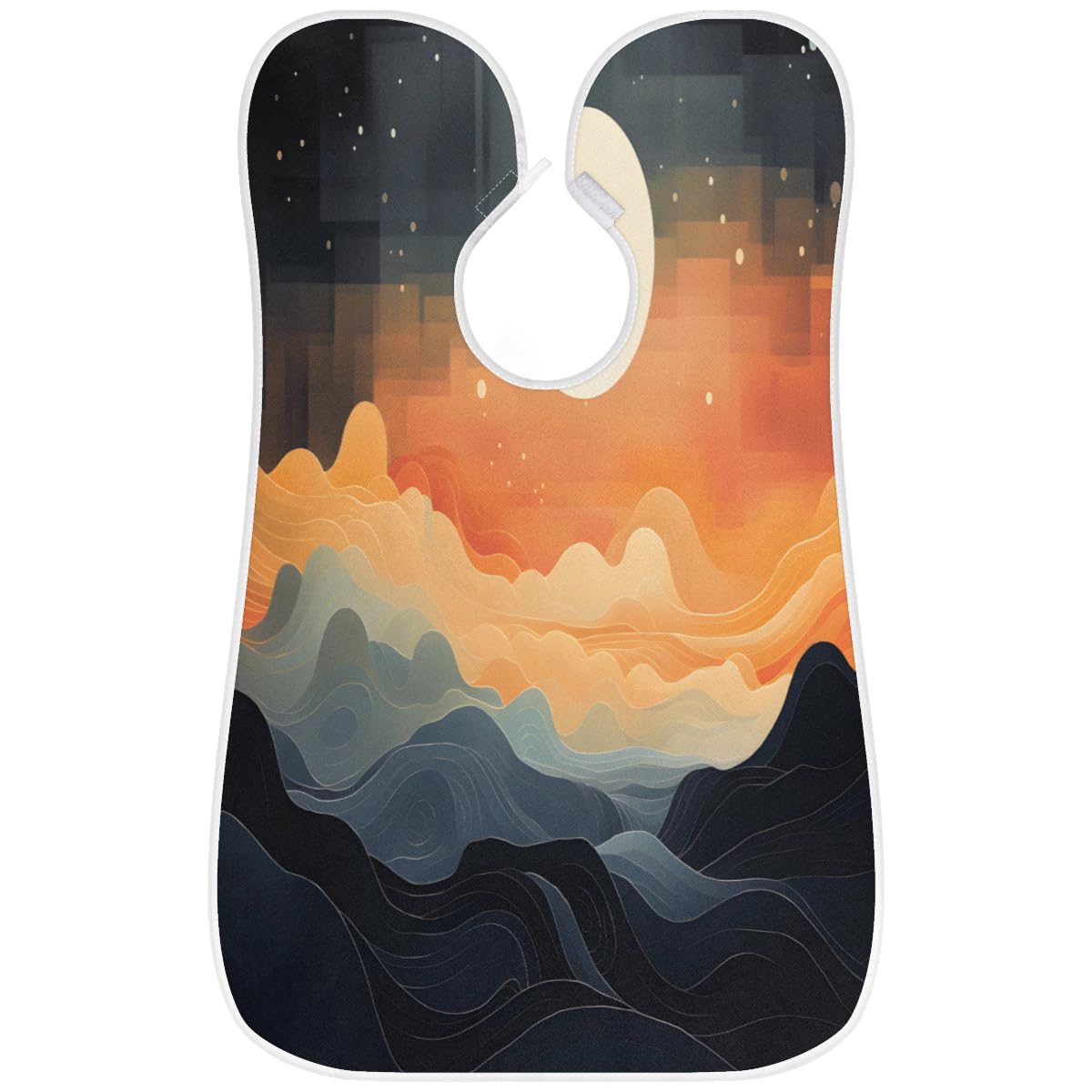 Moon Space Print Beard Shaving Bib for Men - Waterproof Hair Dye Apron & Barber Cape for Haircut, Makeup & Beard Trimming - Sink Hair Catcher & Grooming Accessory (Great for Home Salon, Barber Shops & DIY Hair Coloring)