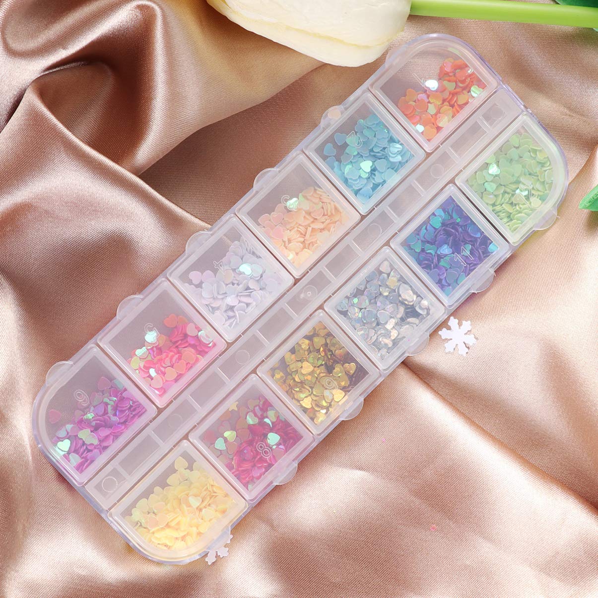 Exceart 1 Box Shimmer Nail Stickers - Sparkle Nail Art Decorations with Pearls & Sequins for Women | DIY Nail Polish Accessories & Phone Case Stickers | Perfect for Parties, Weddings & Special Occasions