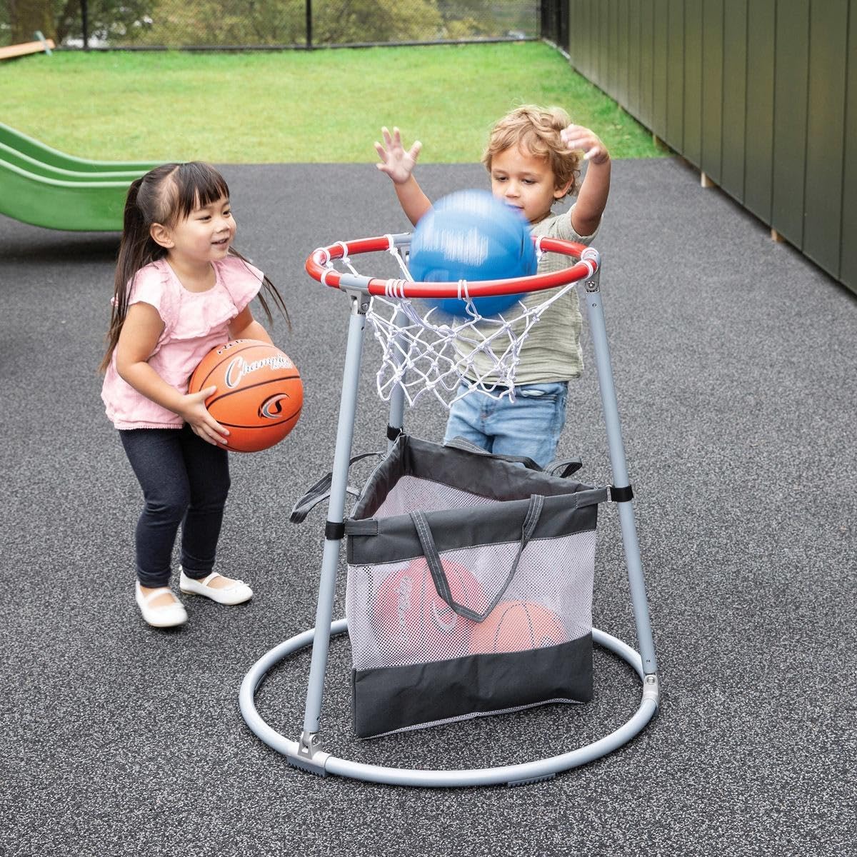 Toddler Basketball Hoop with Storage - Indoor/Outdoor Kids Basketball Toy for Ages 18+ Months - Perfect for Playroom & Backyard Fun