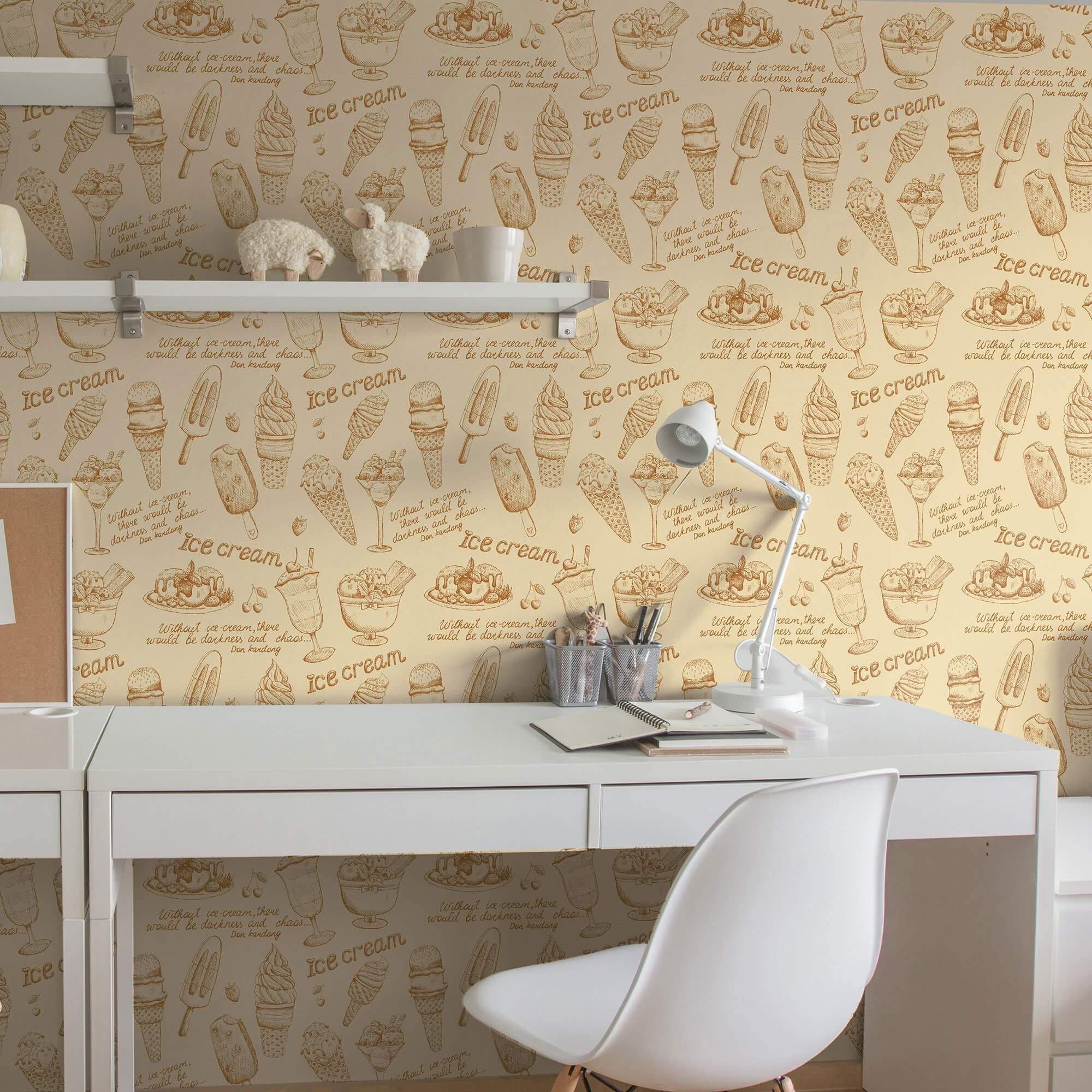 Brown Food Themed Peel and Stick Removable Wallpaper - Self-Adhesive Decorative Wall Covering for Kitchen, Dining Room & Home Decor - Easy to Install & Remove