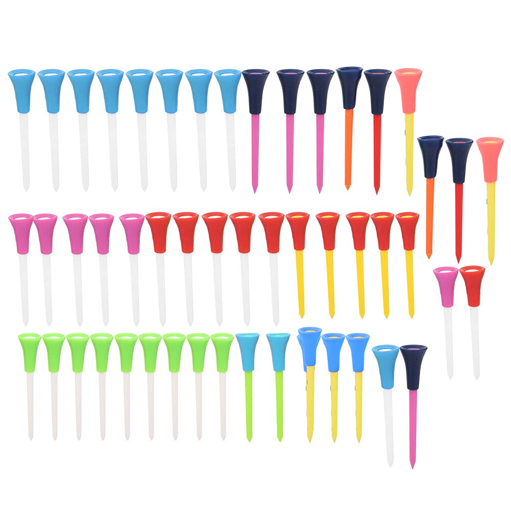 Eco-Friendly Plastic Golf Tees - 83mm Double Layer for Driving Range & Course | Durable & Sustainable Golf Accessories for Professional & Amateur Golfers | Perfect for Practice & Tournament Play