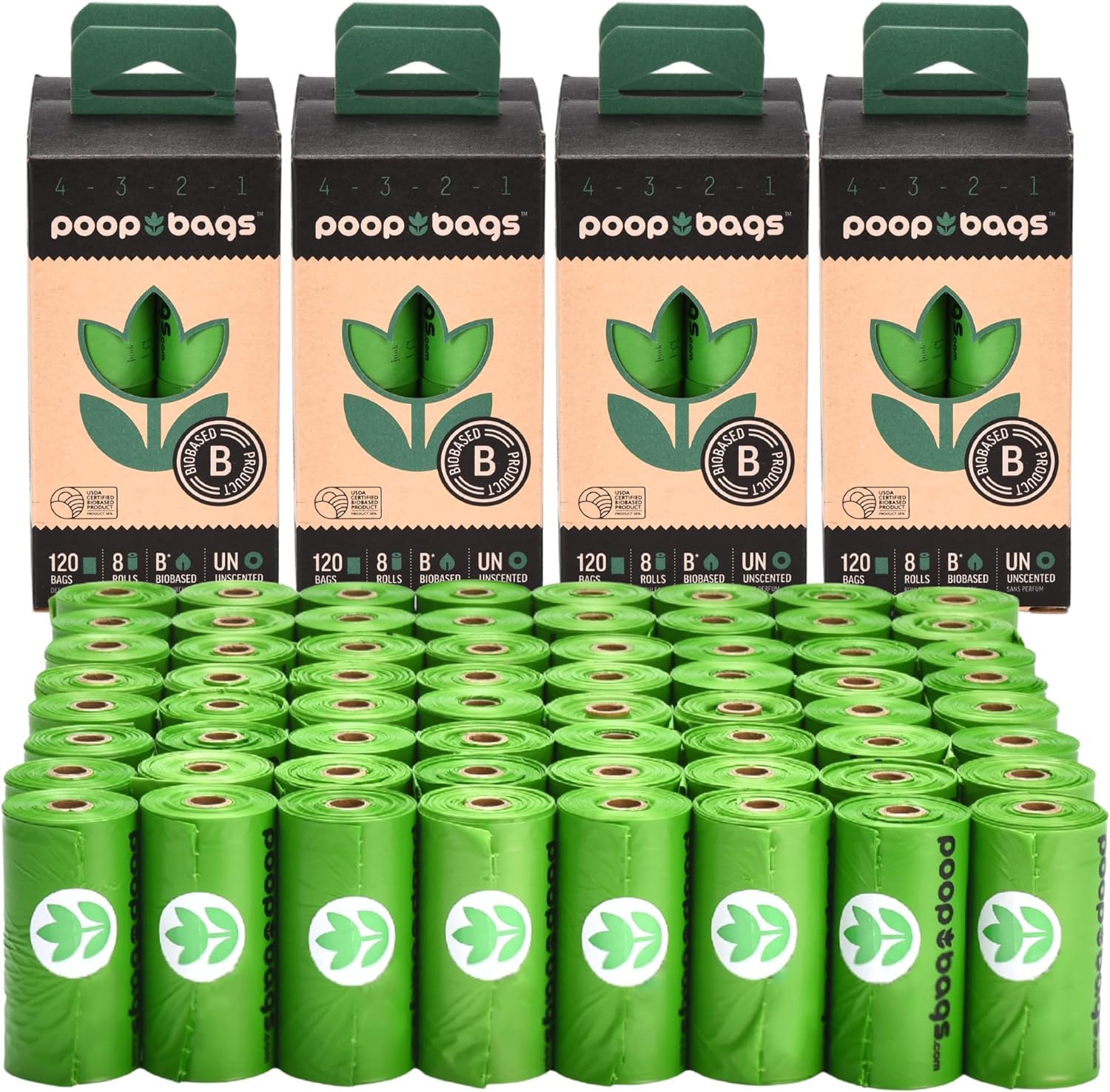 The Original Poop Bags® - 38% Plant-Based USDA Certified Dog Waste Bags | Unscented, Leak-Proof & Durable Poop Bags for Dogs (960 Count) | Perfect for Daily Walks, Park Visits & Pet Cleanup