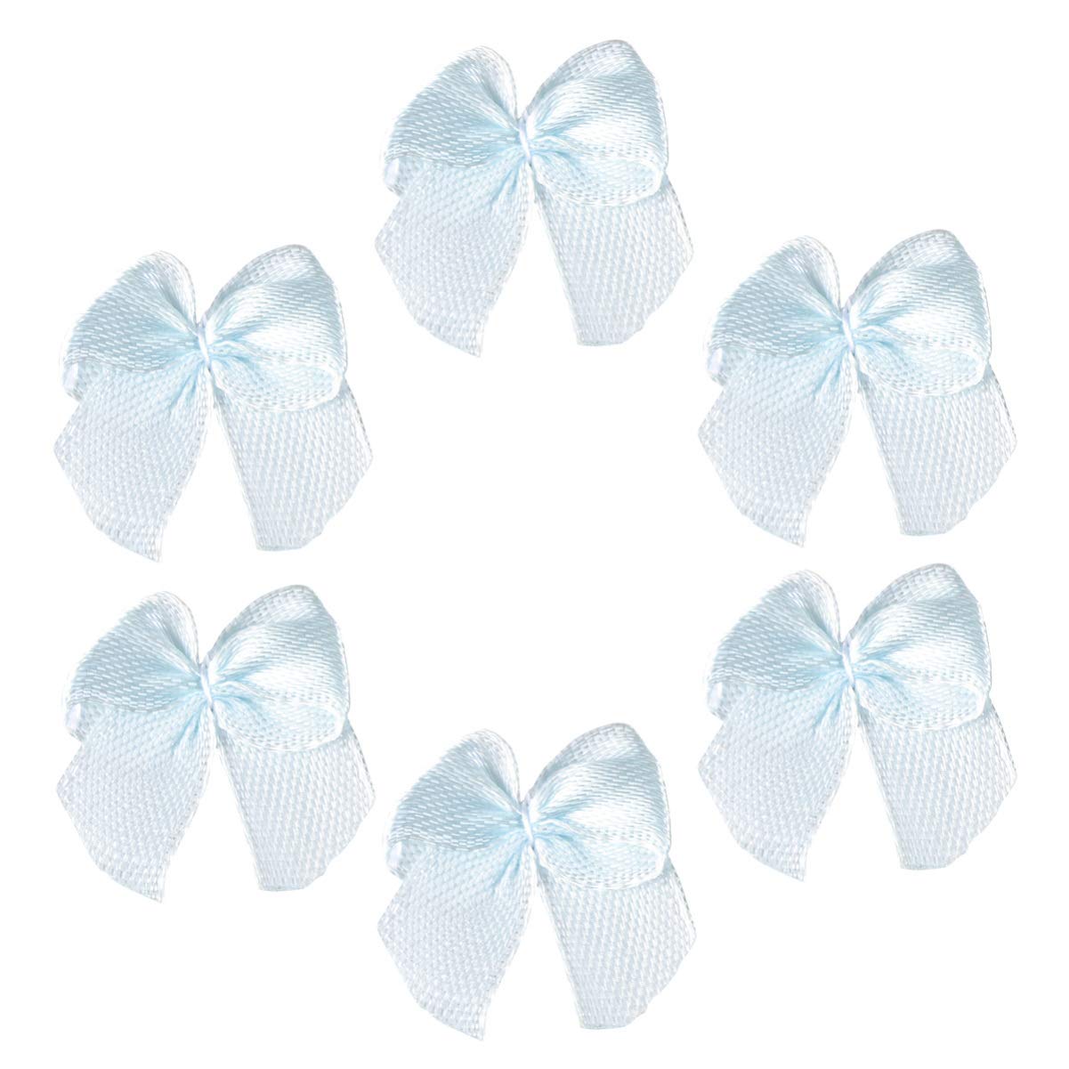 60pcs Christmas Ribbon Bows - Handmade Sky Blue Tree & Hair Bows for Holiday Decorations, Gift Wrapping & Party Accessories
