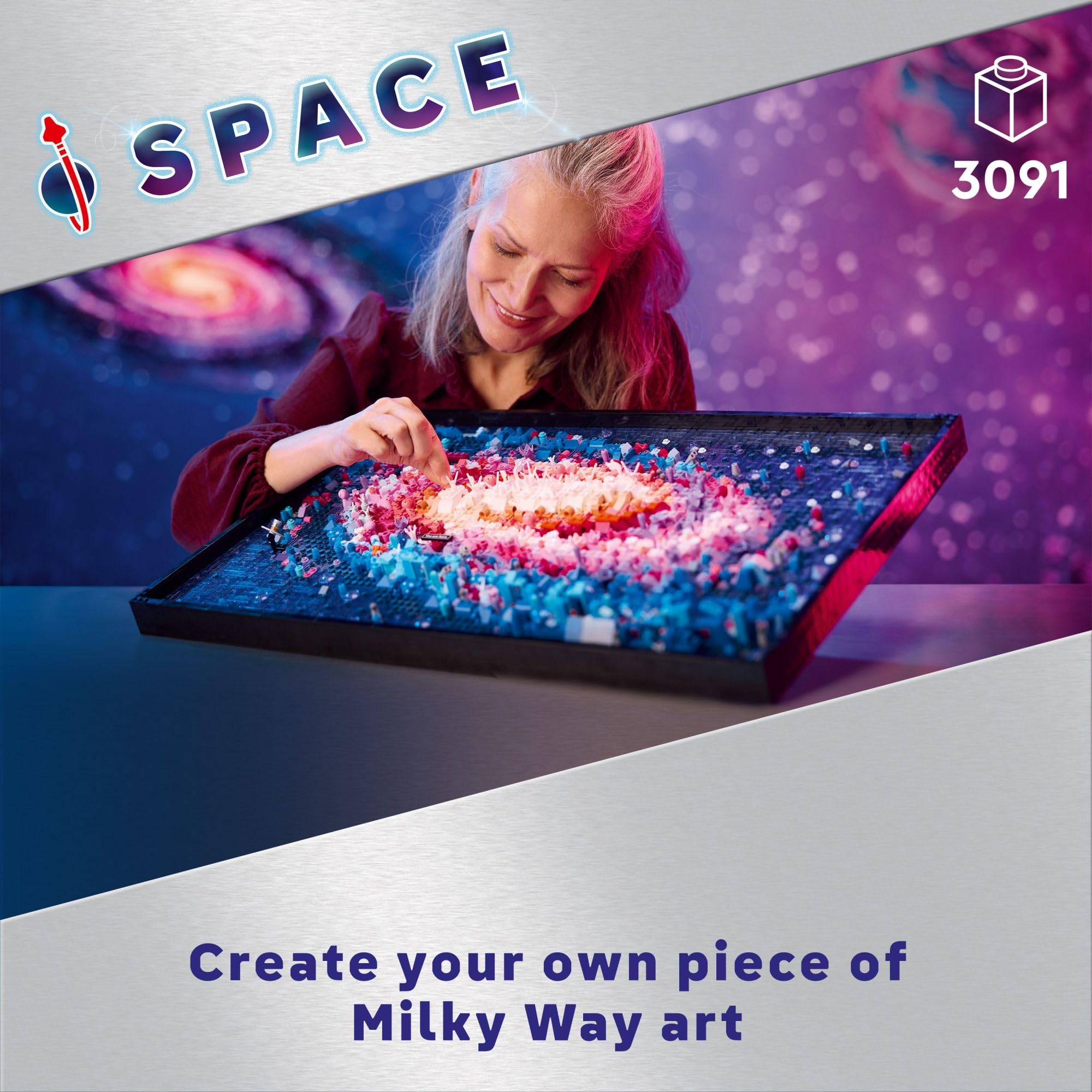 LEGO Art The Milky Way Galaxy Building Kit for Adults - DIY Space Wall Decor with Display Frame - Creative Gift for Men & Women Ages 18+ - Perfect for Bedroom, Office & Home Decoration - Model 31212