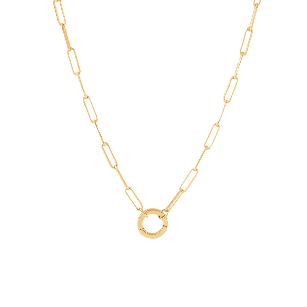 POISE Oval Link Open Ended Necklace in Gold - Adjustable Chain with Connector for Layering & Stacking | Perfect for Everyday Wear & Special Occasions