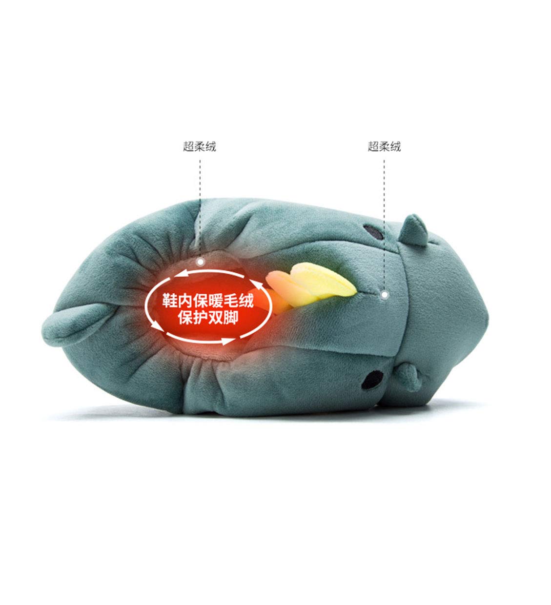 Women's Cotton Dinosaur Slippers - Cozy Plush Animal House Shoes for Indoor Comfort, Cute Pig Design Home Footwear for Relaxing & Lounging
