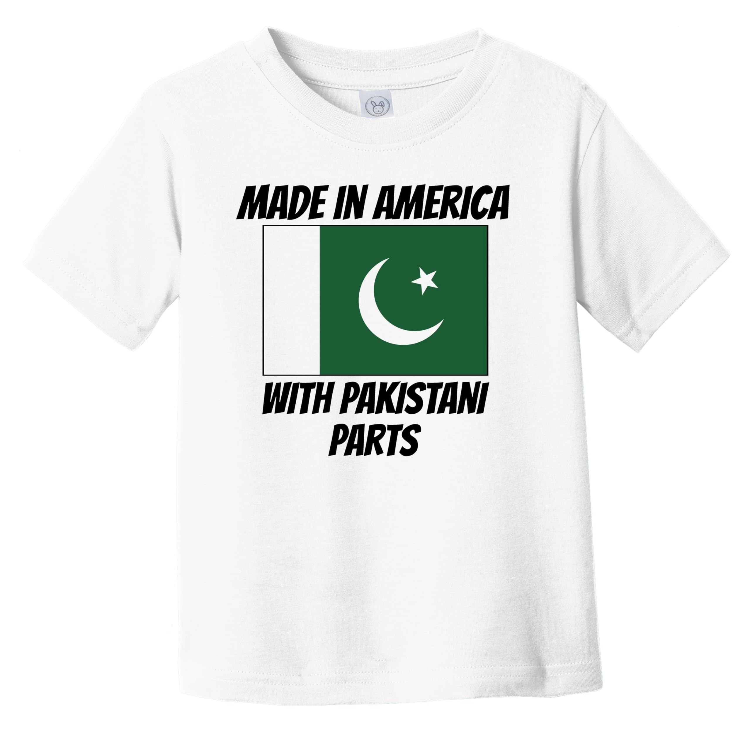 American-Made Pakistan Flag Funny Infant & Toddler T-Shirt - Patriotic Baby Outfit for Holidays & Cultural Events
