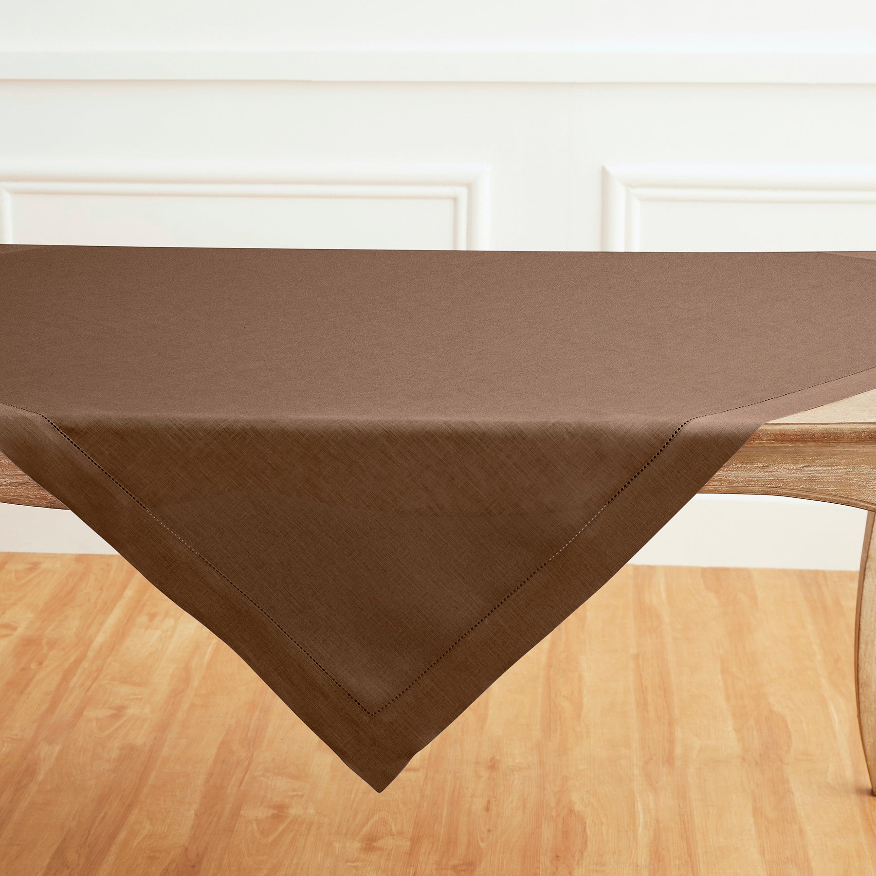 Classic Hemstitch Table Throw - Elegant Linen Table Runner for Dining Room Decor, Wedding & Holiday Table Settings