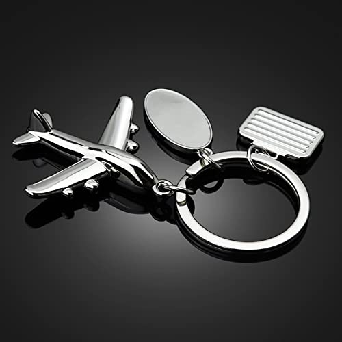 Metal Airplane Model Keychain - Luggage Tag & Keyring Pendant for Men and Women - Unique Christmas Birthday Gift Jewelry - Perfect for Travel Enthusiasts and Frequent Flyers