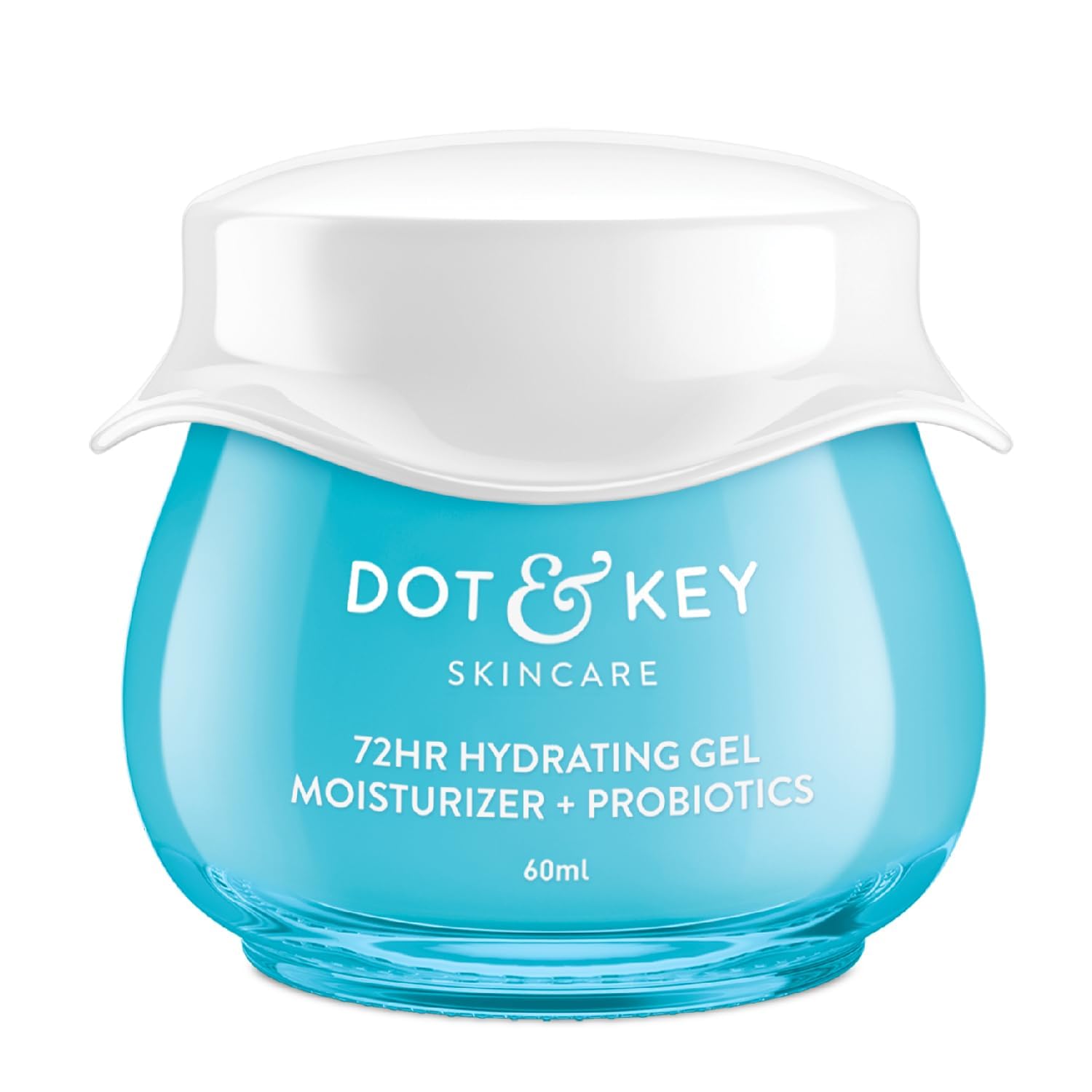 DOT&KEY 72Hr Hydrating Gel Face Moisturizer with Hyaluronic Acid, Probiotics, Kombucha & Rice Water - Oil Free Lightweight Gel for Oily, Combination, Dull & Uneven Skin Tone | Daily Skincare Routine, Morning & Night Use for Hydrated Glowing Skin
