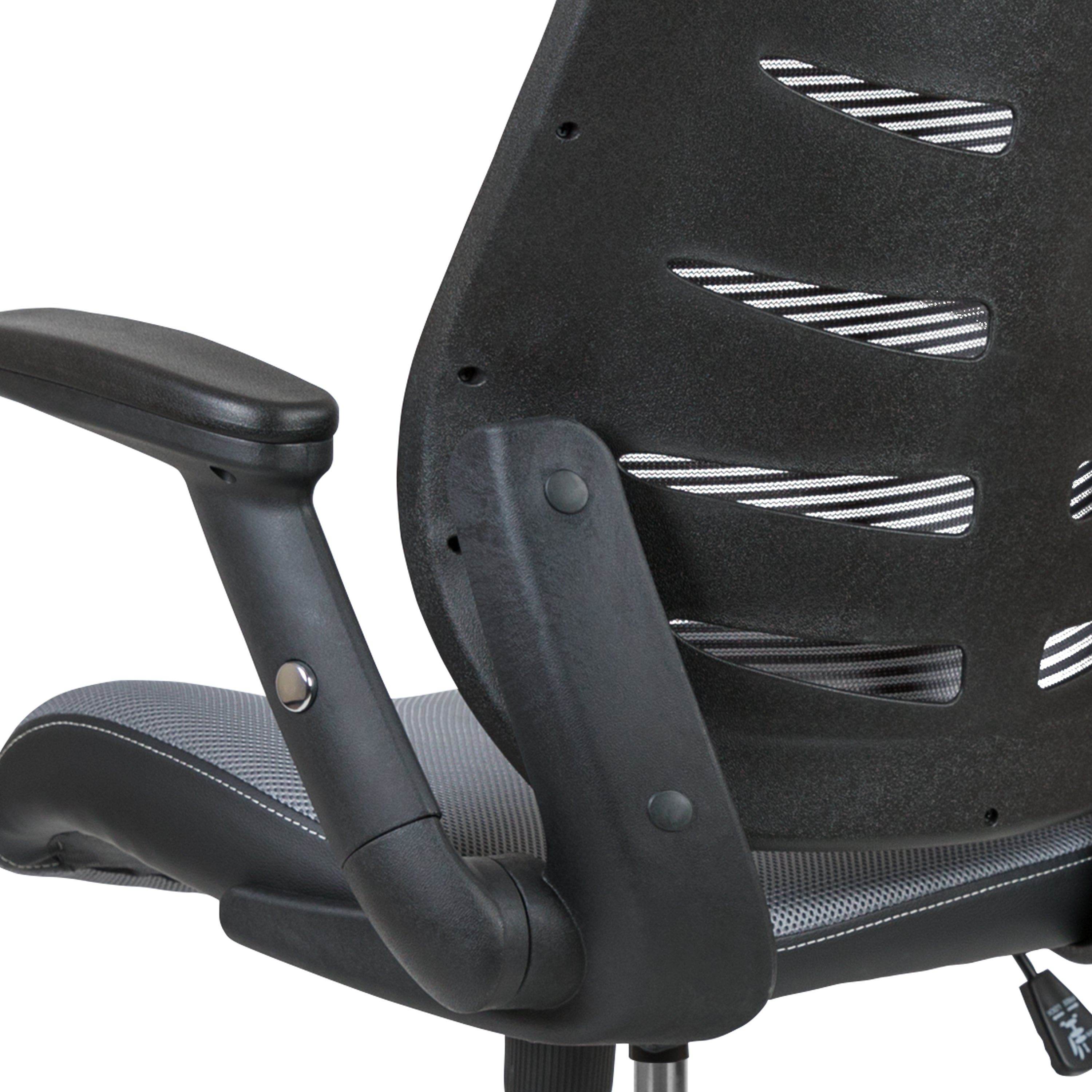 Ergonomic High Back Mesh Drafting Chair with Adjustable Foot Ring & Flip-Up Arms - Perfect for Office, Gaming & Home Workspace Comfort