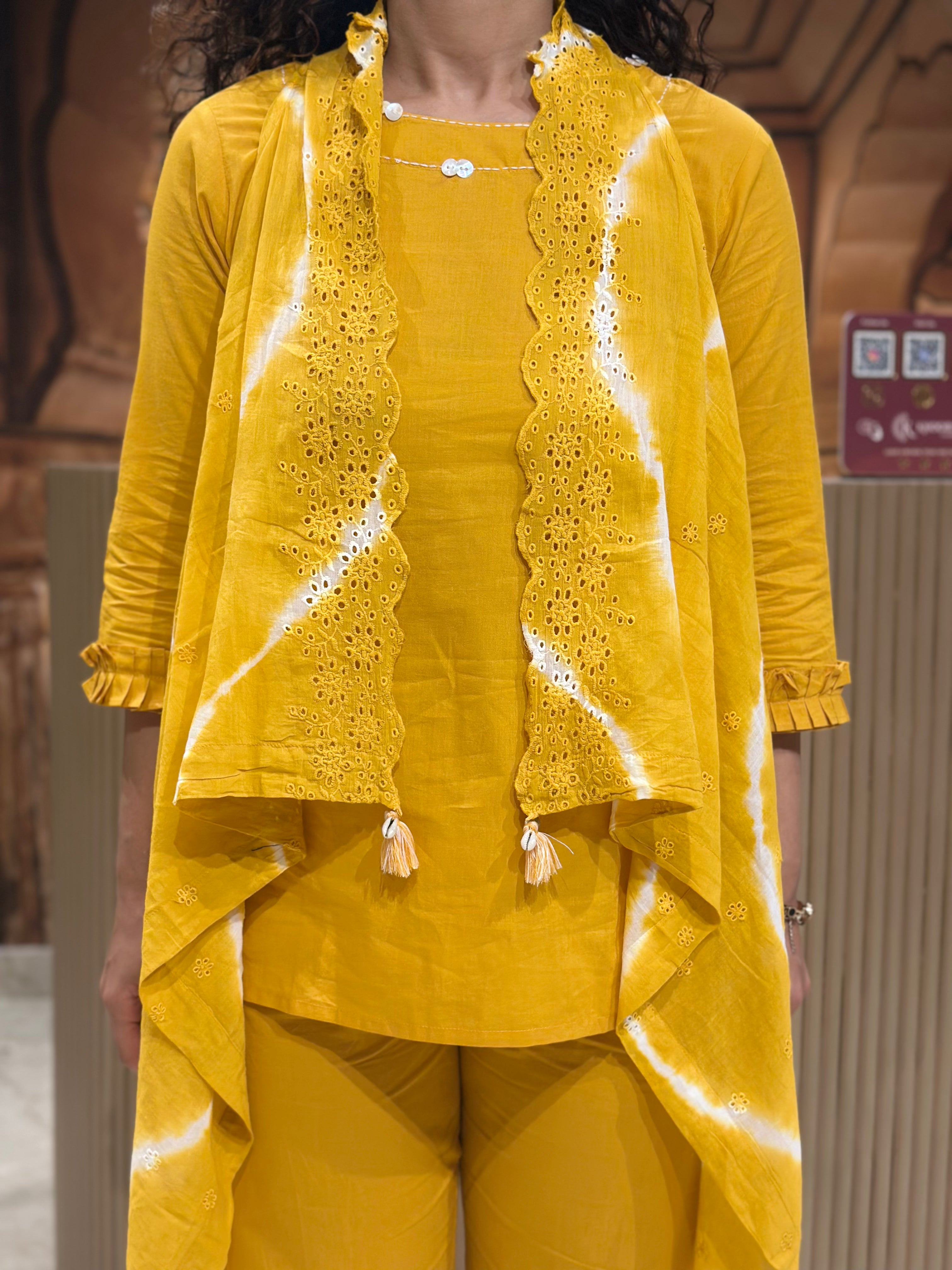Stylish Yellow Jacket Coord Set for Women - Trendy Matching Outfit for Casual Wear, Street Style & Fall Fashion