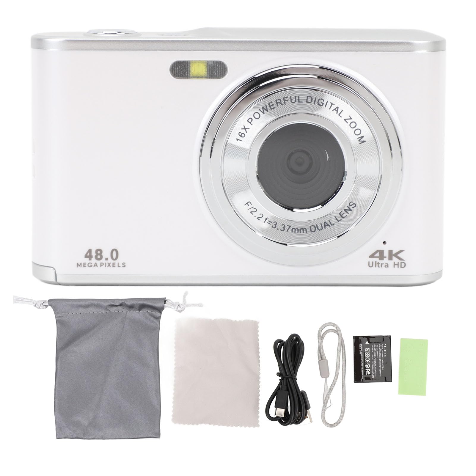 4K 48MP Digital Camera for Vlogging - Dual Lens Selfie Camera with 2.8