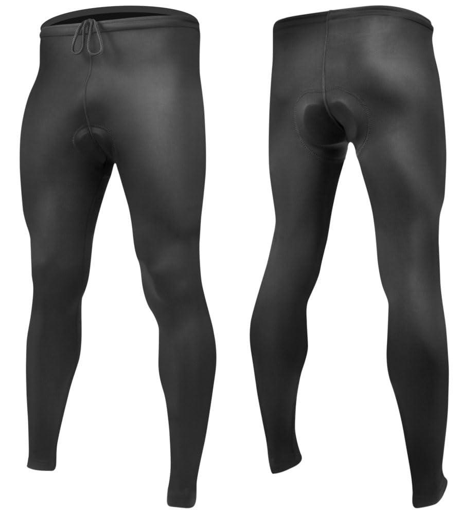 Men's USA Classic Padded Cycling Tights - Black Compression Spandex Bike Shorts | Breathable & Moisture-Wicking | Made in USA | Perfect for Road Biking, Mountain Cycling & Indoor Training