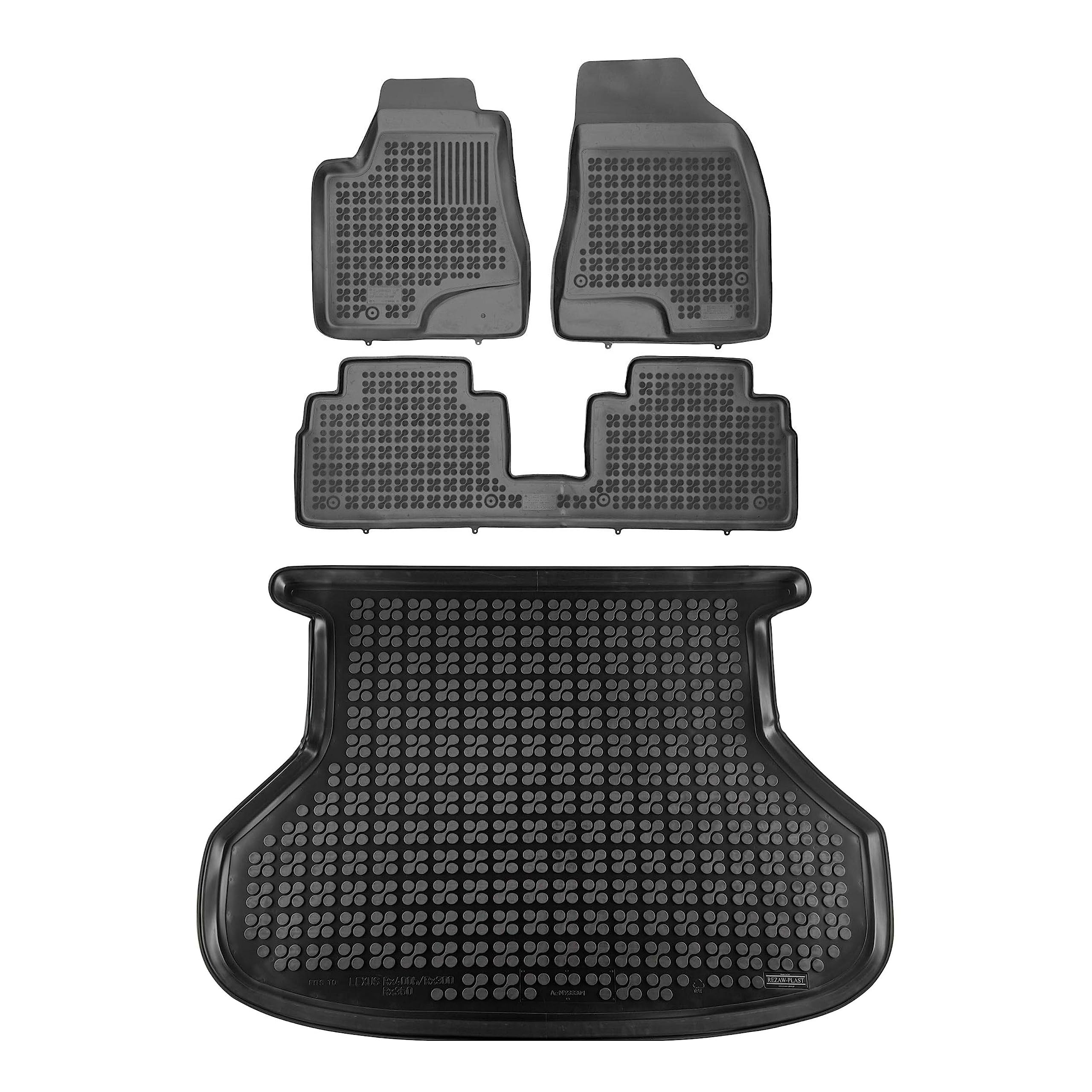 Premium Rubber Floor Liners Set for 2004-2009 Lexus RX - Custom Fit All-Weather Floor Mats & Cargo Liner - Waterproof, Durable Protection for Cars, SUVs - Perfect for Daily Commute, Road Trips & Outdoor Adventures
