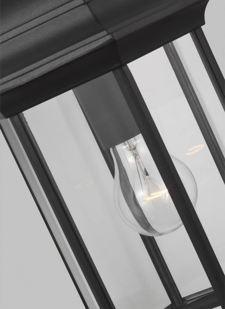 1 Light Medium Outdoor Downlight Wall Lantern - Black Finish - Incandescent Traditional Outdoor Fixture - Perfect for Porch, Patio, Garden & Entryway Lighting - Model 73-Bel-4169691