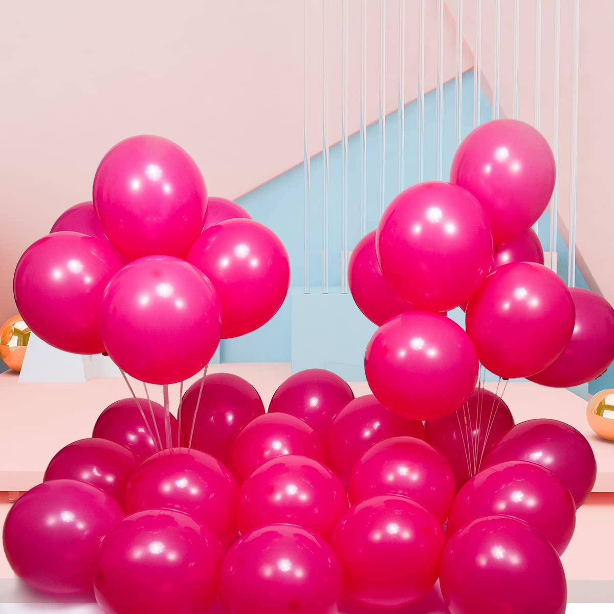 300 Pack 12 Inch Dark Pink Latex Balloons - Bulk Party Balloons for Birthday, Wedding, Baby Shower & Holiday Decorations - Perfect for Indoor & Outdoor Events