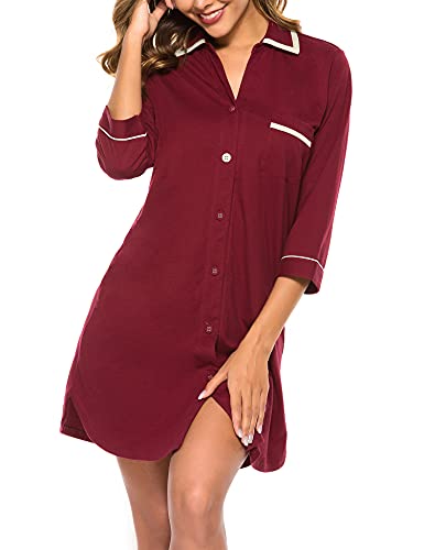 A2-wine Red -Button Up