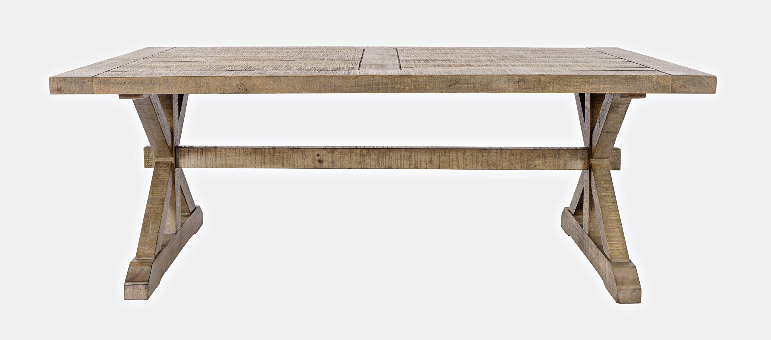 Jofran Carlyle Crossing Distressed Rustic Solid Wood Coffee Table - Farmhouse Style Living Room Furniture for Home Decor, Perfect for Living Spaces, Family Rooms & Cozy Lounges