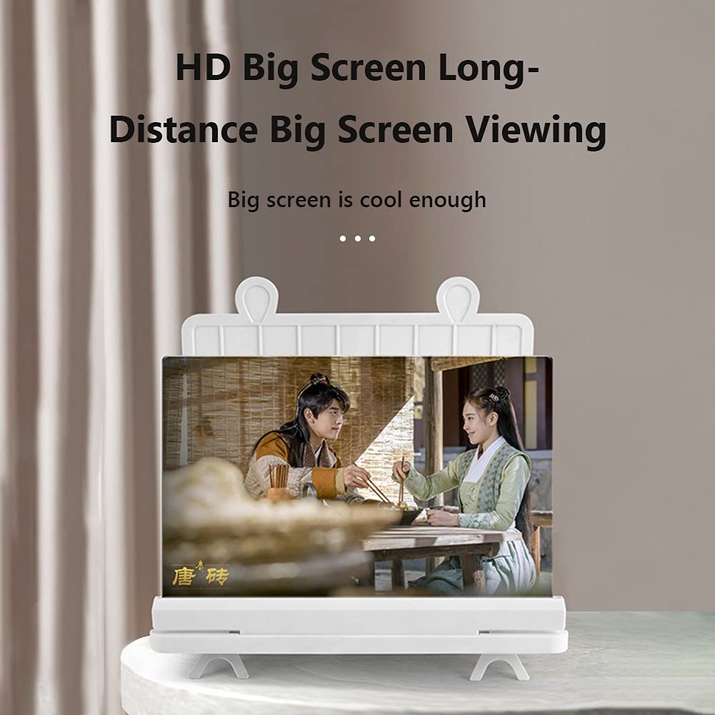 10 Inch Foldable Frameless 3D HD Screen Magnifier - Anti Blue Light Smartphone Screen Amplifier with Acrylic Lens for iPhone, Android | Perfect for Movie Watching, Gaming & Reading in Bed or Travel