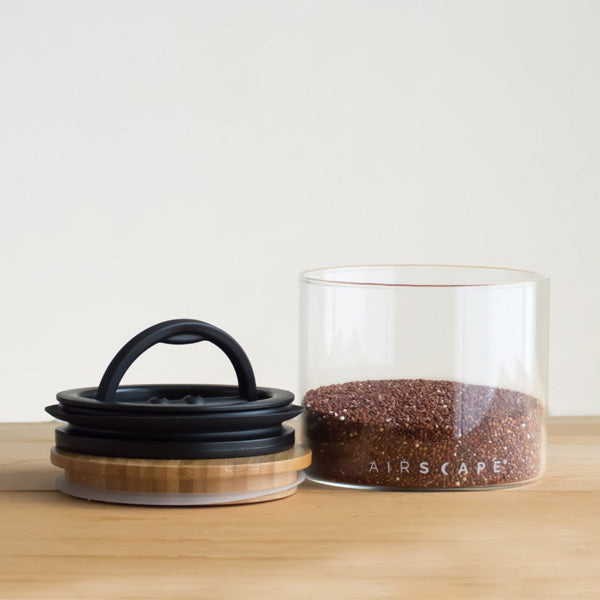 Airscape Glass & Bamboo Food Storage Container with Airtight Lid - Perfect for Kitchen Pantry Organization, Coffee, Tea, Flour & Dry Goods Storage