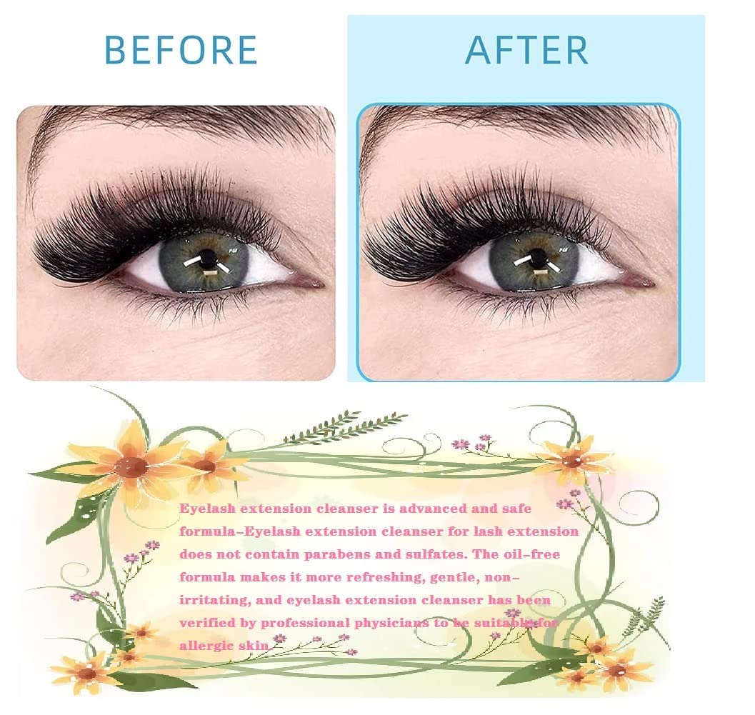 Gentle Eyelash Foaming Cleanser Concentrate - 100ml Non-Irritating Lash Extension Shampoo for DIY Care - Makes 20 Bottles of 60ml Chamomile Lash Cleansers - Perfect for Salon, Spa & Home Lash Care Routine