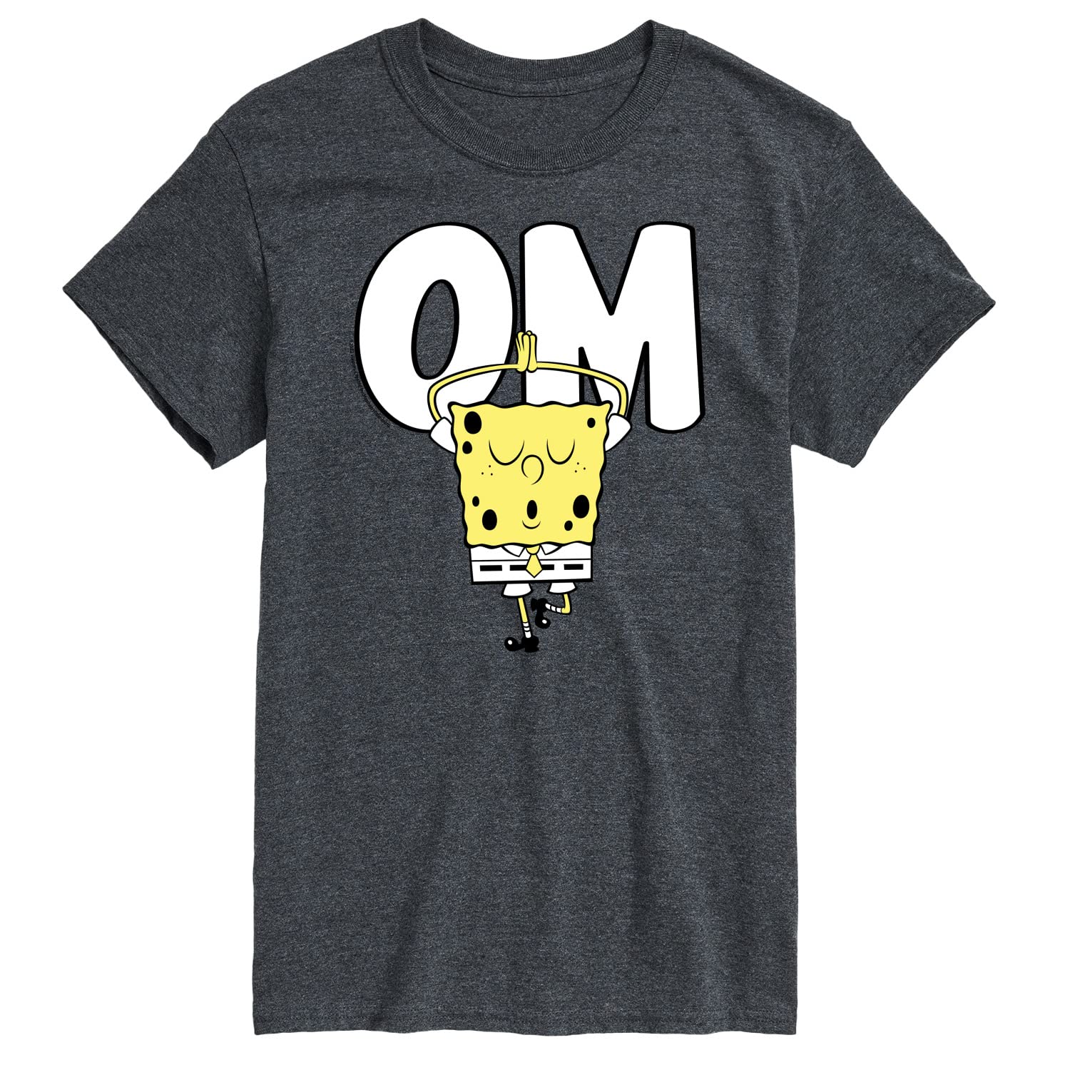 HYBRID APPAREL Spongebob Squarepants Yoga Pose Graphic T-Shirt for Men - Casual Short Sleeve Tee for Fans, Workout & Everyday Wear