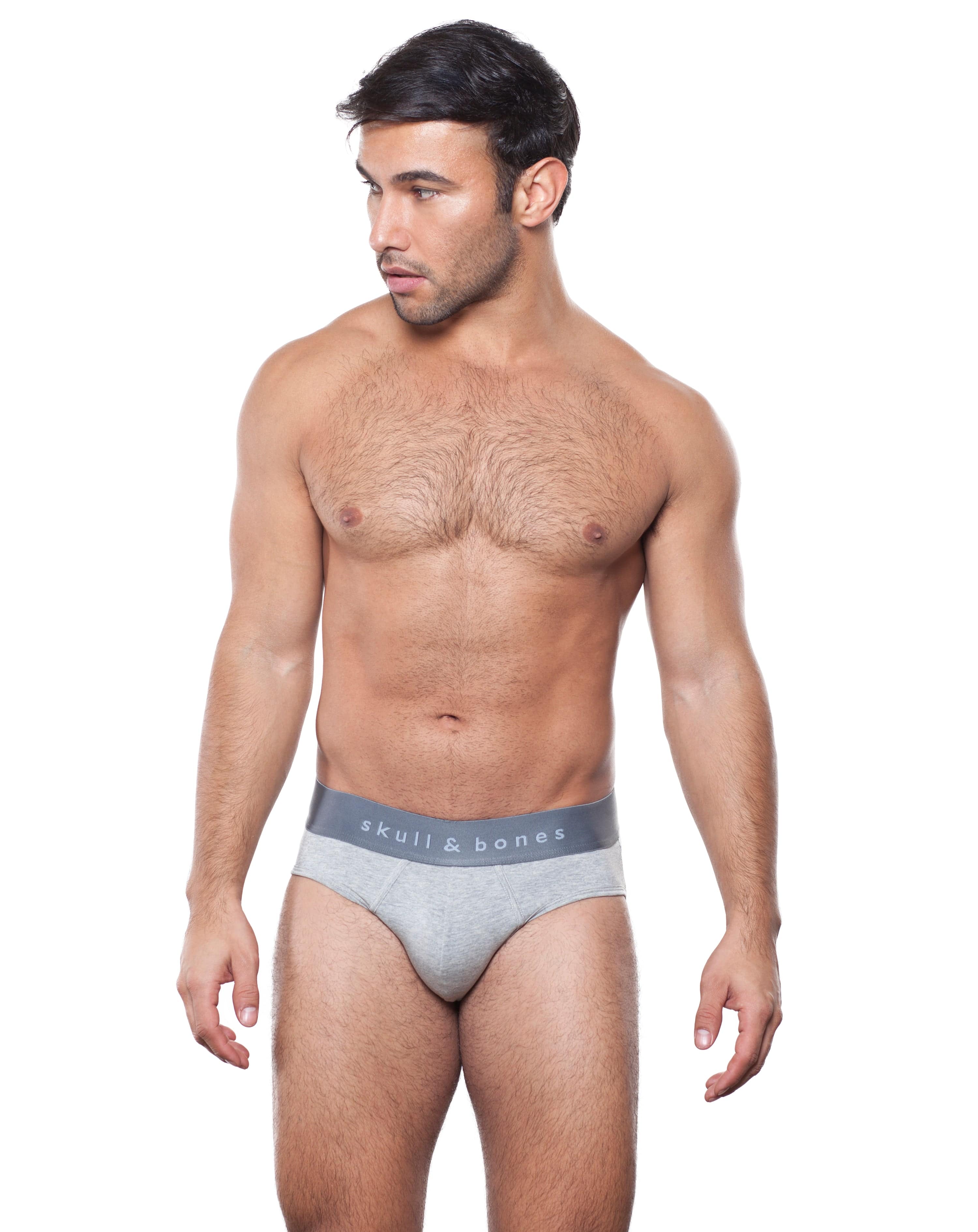 Just The Bones Brief Heather Grey - Soft Cotton Men's Underwear for Everyday Comfort | Perfect for Workout, Lounge & Travel