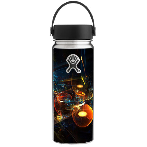 Abstract Art Bubbles Hydro Flask 18oz Wide Mouth Water Bottle - Insulated Stainless Steel Vacuum Flask for Hot & Cold Drinks - Perfect for Hiking, Gym, Work & Outdoor Activities