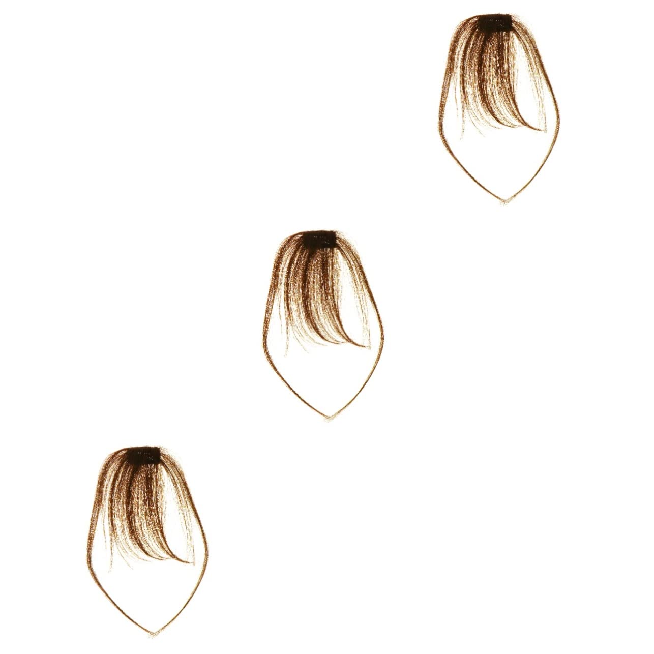 Minkissy 3pcs Clip-in Bangs Wig Piece - Natural Brown Hair Clips for Women, Fringe Hair Extensions, Air Bangs Hair Tassel - Perfect for Daily Styling, Cosplay & Instant Volume Boost