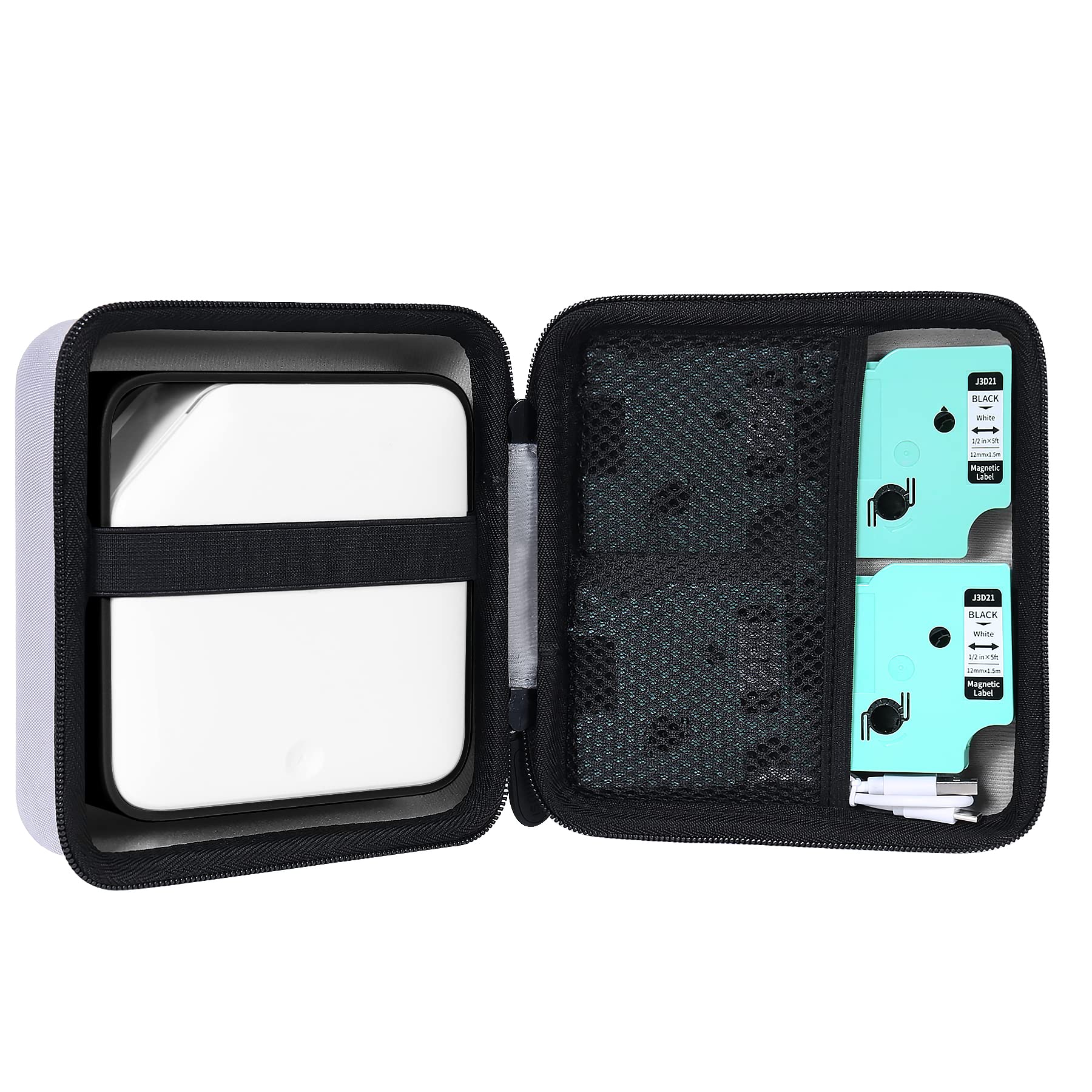 Aenllosi Hard Protective Carrying Case for Vixic D1600 Rechargeable Label Printer - Durable Travel Storage Pouch (Black) - Perfect for Office, Warehouse & On-the-Go Label Printing