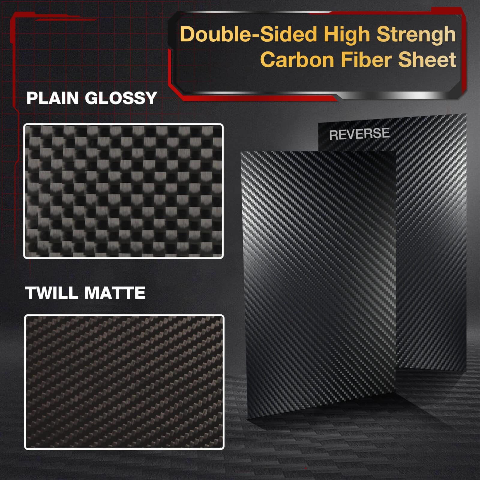 ARRIS 2.5mm Carbon Fiber Sheet - 500x500mm Large Carbon Plate (0.5mm to 6mm Thickness Options) - Plain & Glossy Finish - Perfect for DIY Projects, RC Models, Automotive Parts & Industrial Applications