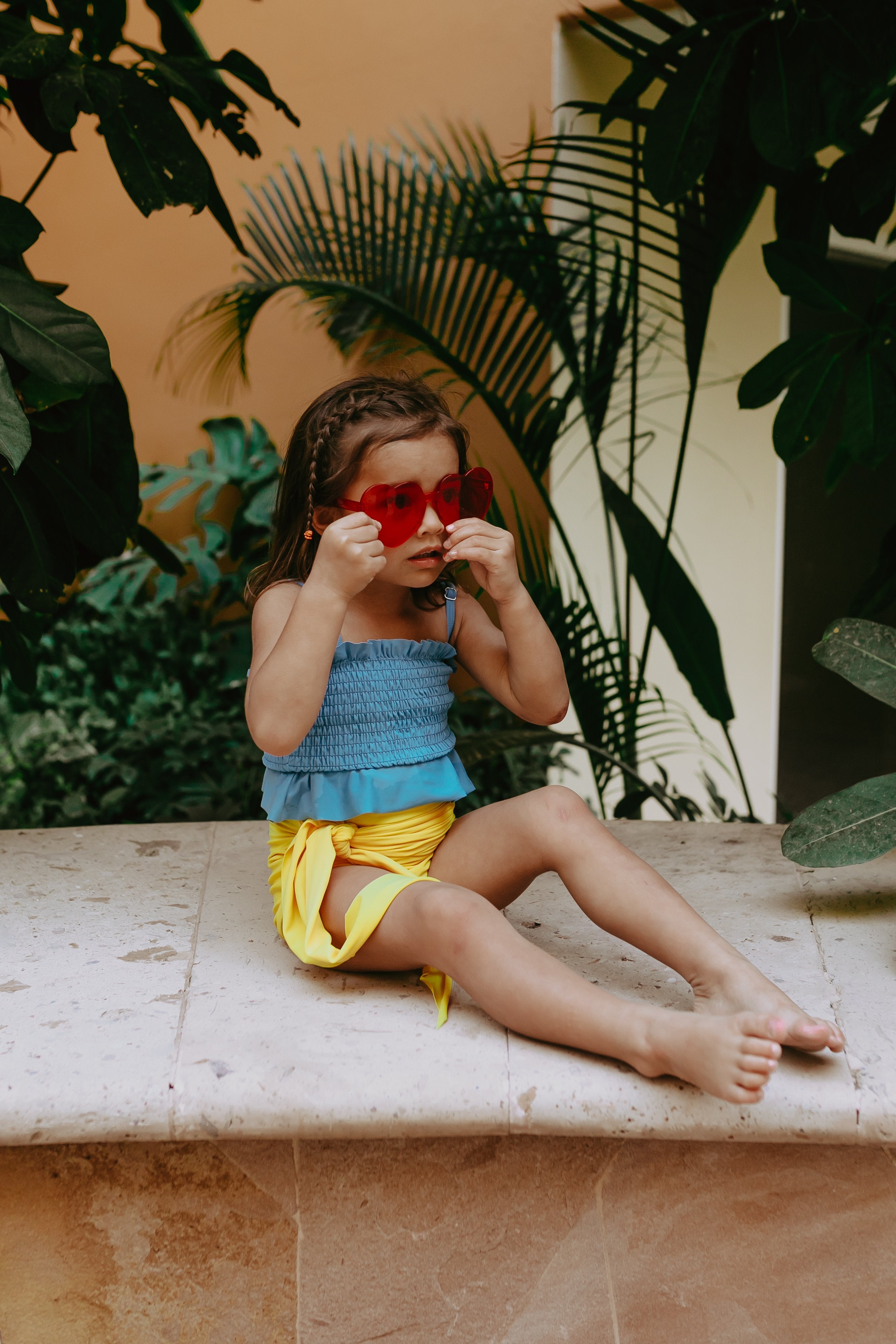 Snow White Inspired Girls' Tankini Swimsuit - Little Princess Two-Piece Set for Kids - Perfect for Pool, Beach & Summer Vacations