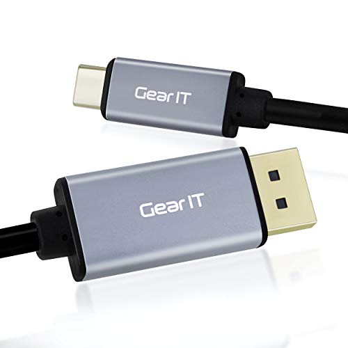 GearIT 10ft USB-C to DisplayPort Cable 4K@60Hz - Thunderbolt 3 Compatible - for MacBook Pro/Air, iPad Pro, Surface Book 2 - High Speed Video & Audio Transmission - Perfect for Home Office, Gaming & Multimedia Presentations