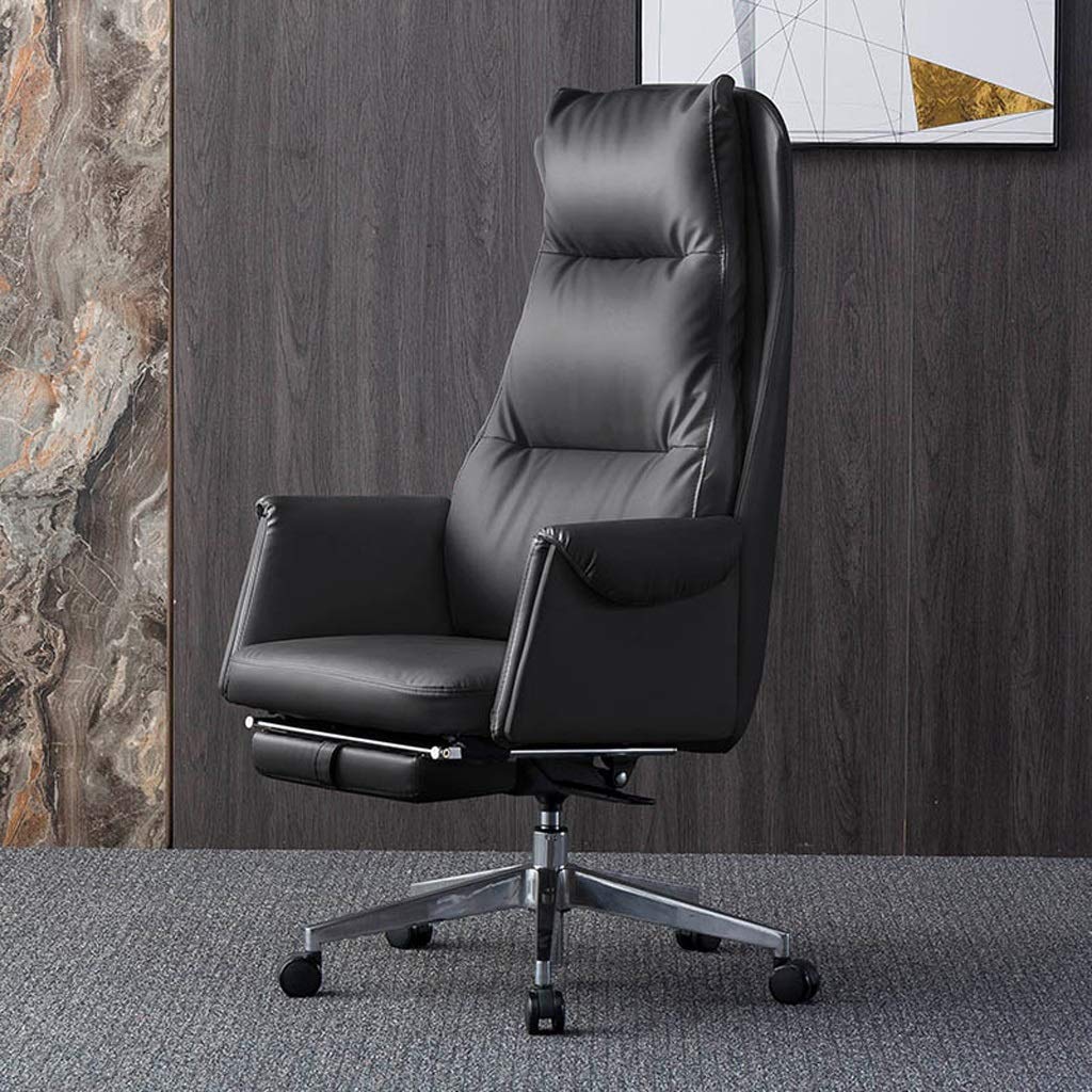 Premium FMOGE Ergonomic Office Desk Chair - High Back PU Leather Executive Swivel Chair with Lumbar Support for Home & Business Workspaces, Comfortable Reclining Computer Chair (White) - Perfect for Long Work Hours, Video Conferences & Home Office Setups