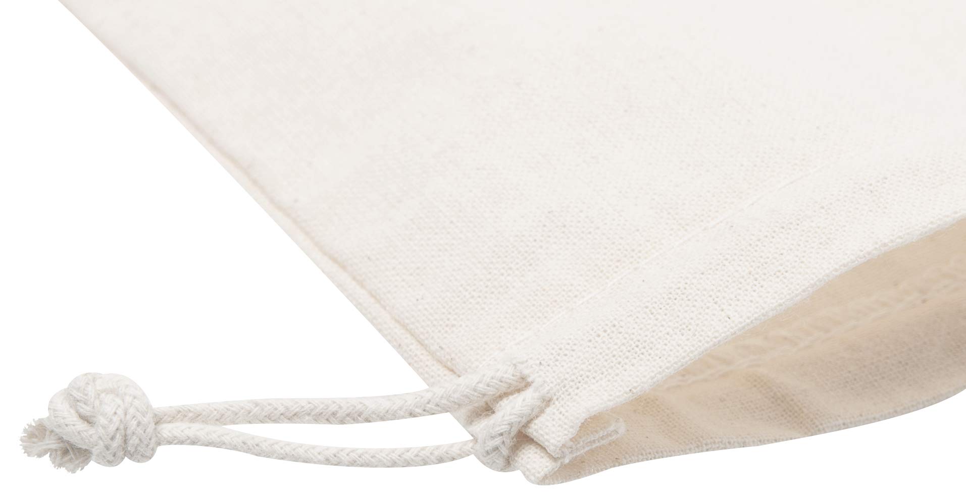 Premium 100% Cotton Muslin Drawstring Bags - 12 Pack Unbleached Beige (4