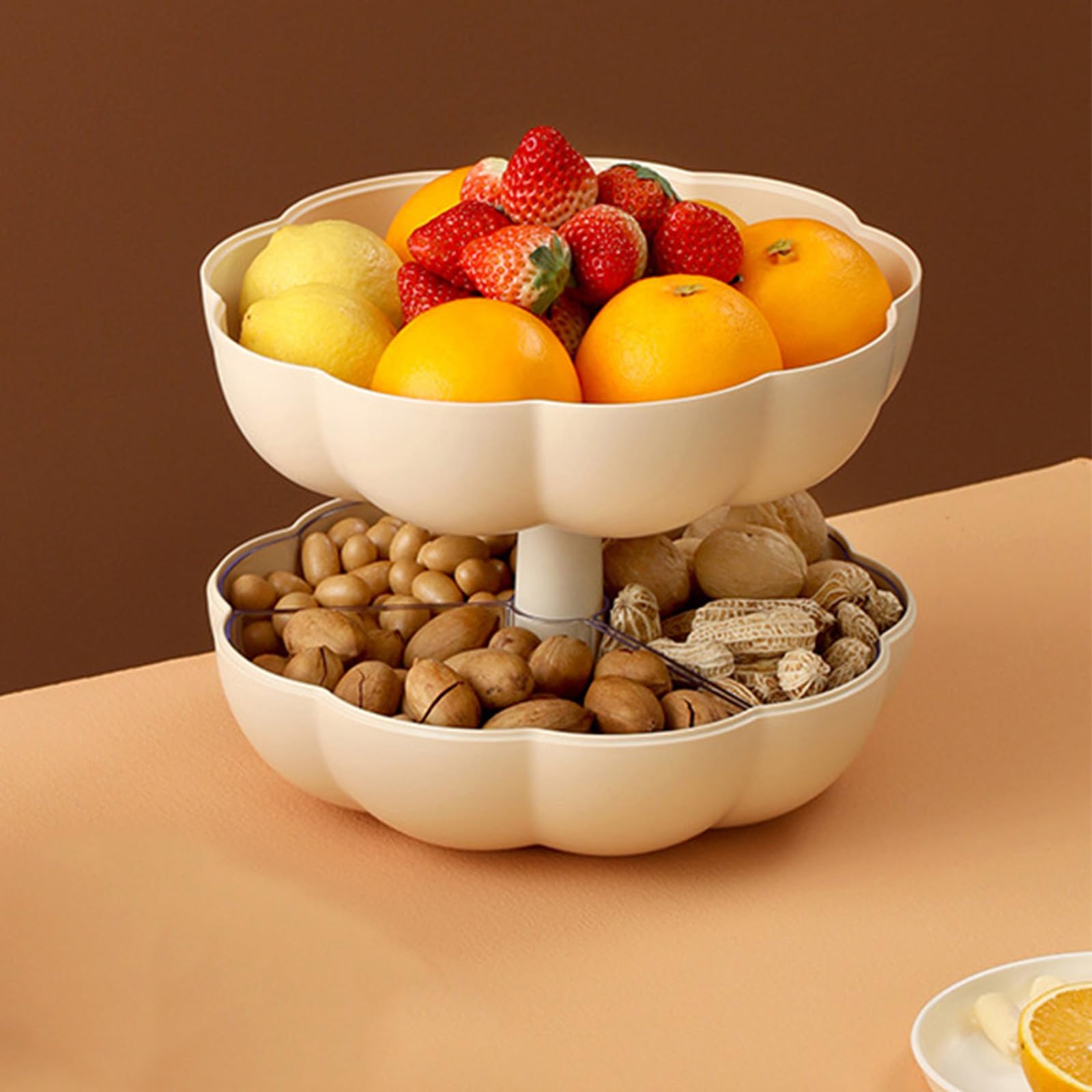 Double Layer Pumpkin Candy Box - Decorative Fruit Basket for Coffee Table, Snack Storage & Home Organization | Perfect for Halloween, Thanksgiving & Party Decor