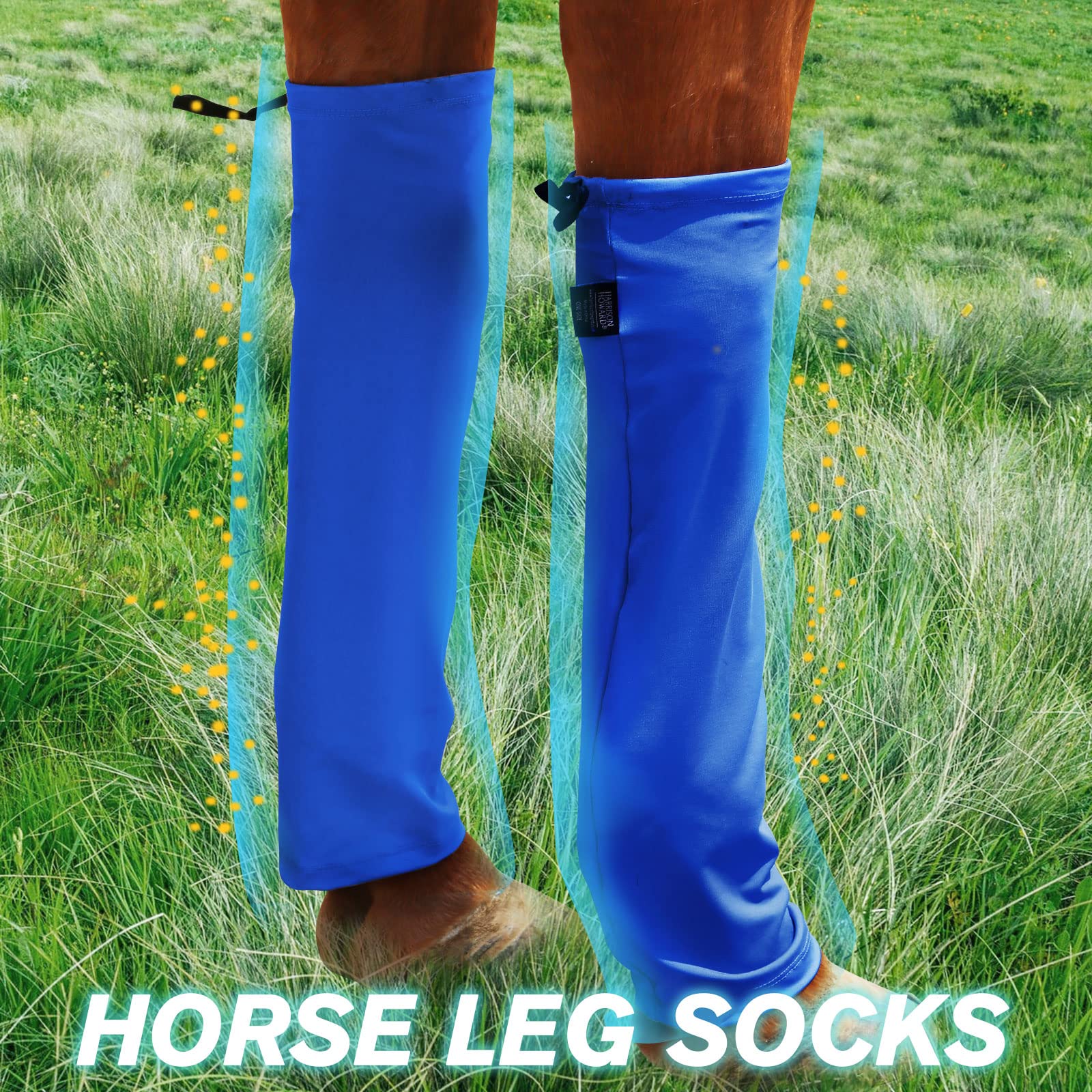 Harrison Howard Loose Fit Horse Leg Warmers - Breathable & Comfortable Equestrian Socks (Set of 4) for Riding, Training, and Stable Use