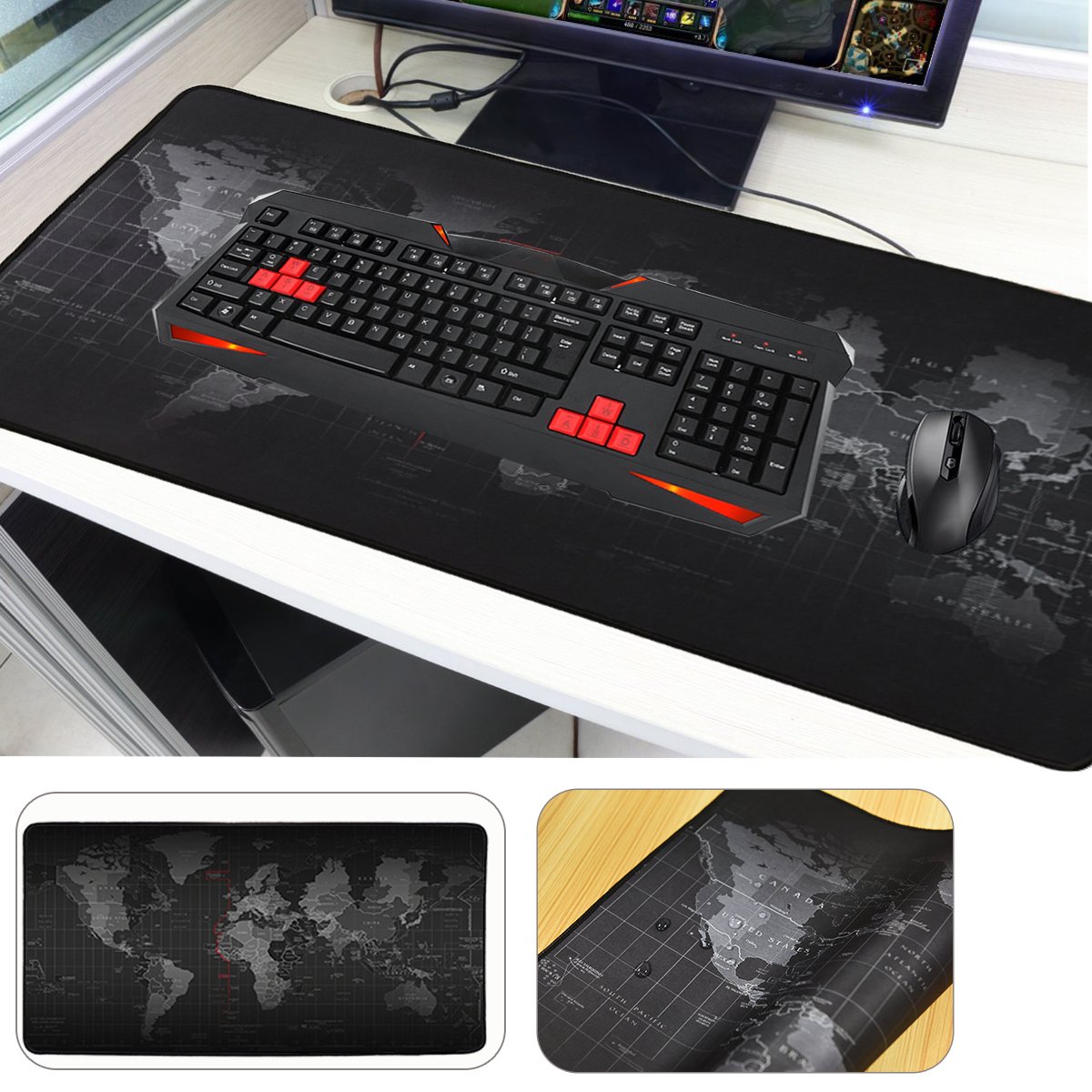 XXL Gaming Mouse Mat - Extra Large 80x40cm Mouse Pad for PC & Laptop - Perfect for Gaming, Office Work & Home Use