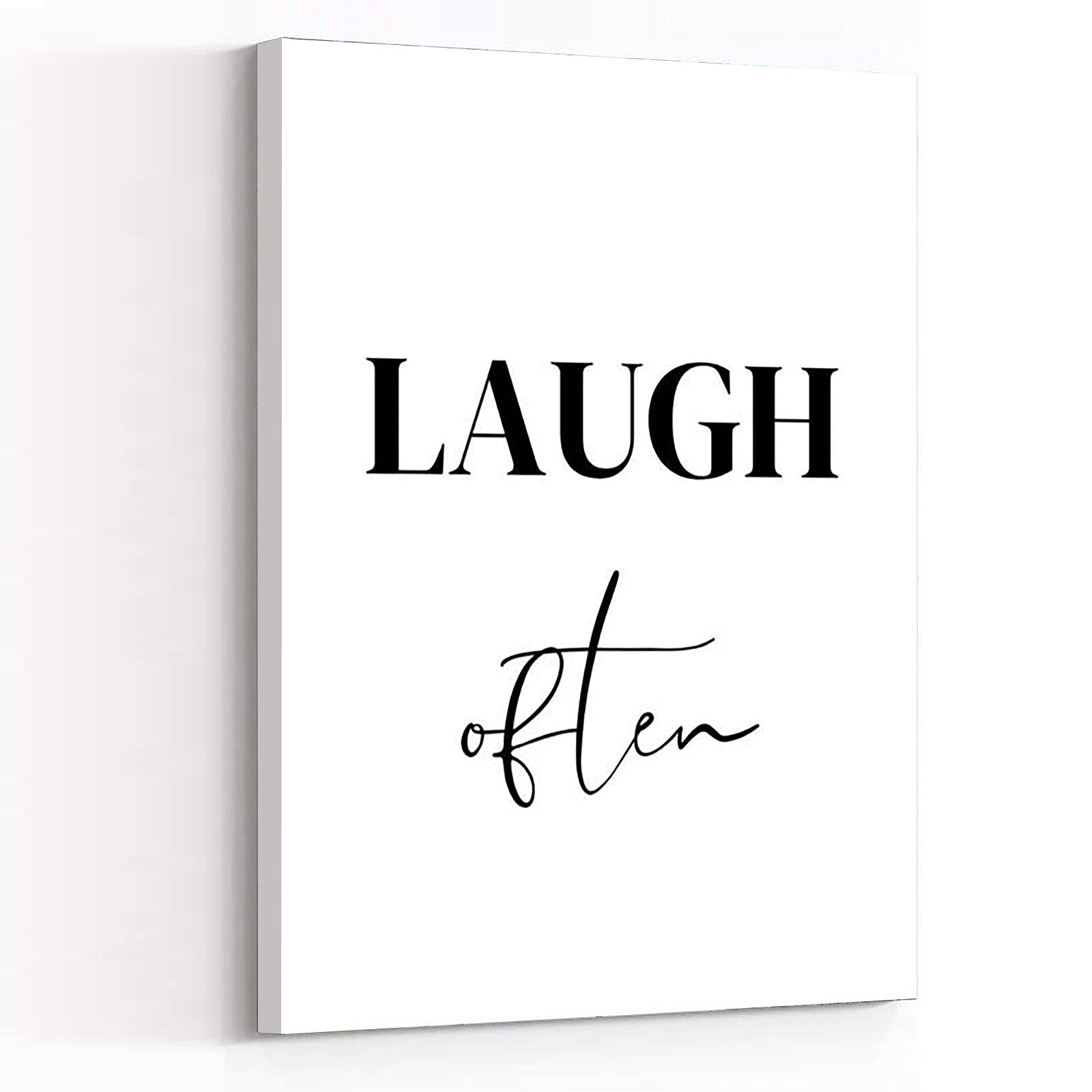 Inspiring 'Live Well, Laugh Often, Love Much' Framed Canvas Wall Art - 8''x12'' Modern Home Decor for Living Room & Bedroom - Perfect Gift for Women - Motivational Print for Daily Inspiration