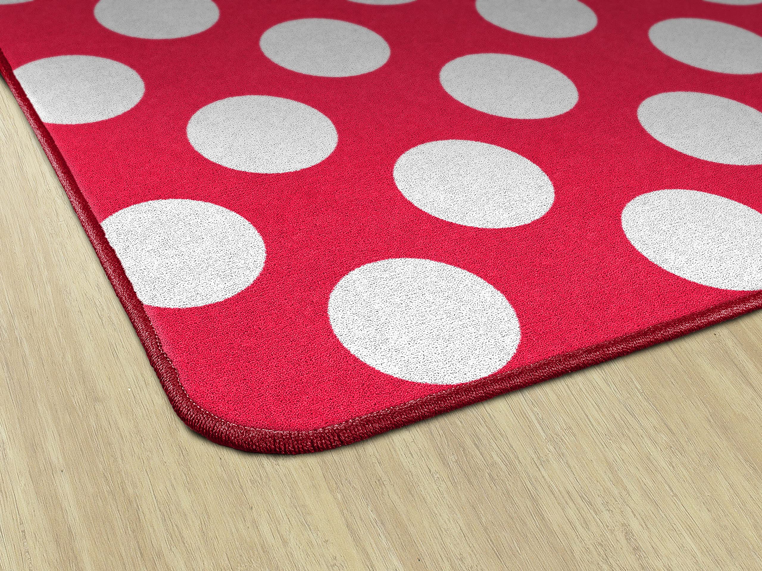 Flagship Carpets Schoolgirl Style Cherry Soda Polka Dot Area Rug - 7'6