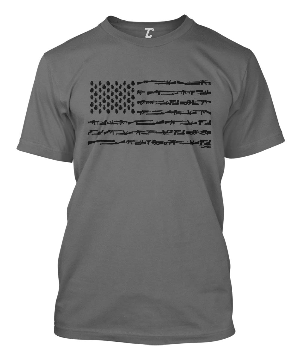 2nd Amendment Rights USA Men's T-Shirt - Patriotic Gun & American Flag Design - Perfect for Shooting Range, Hunting & Political Events