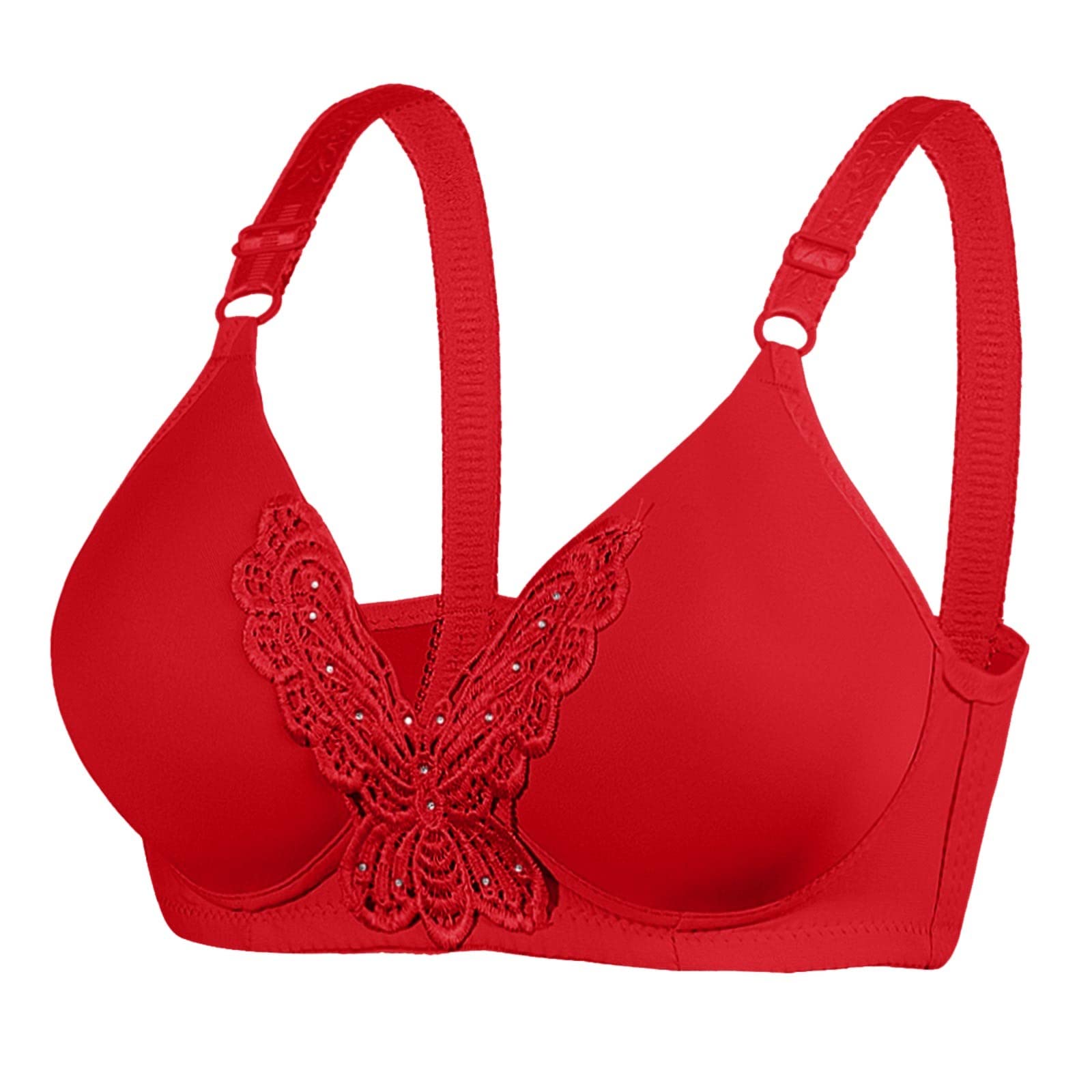 Thin Women's Bras - No Steel Ring, Solid Color, Embroidered, Breathable, Comfortable Underwear for Everyday Wear & Support